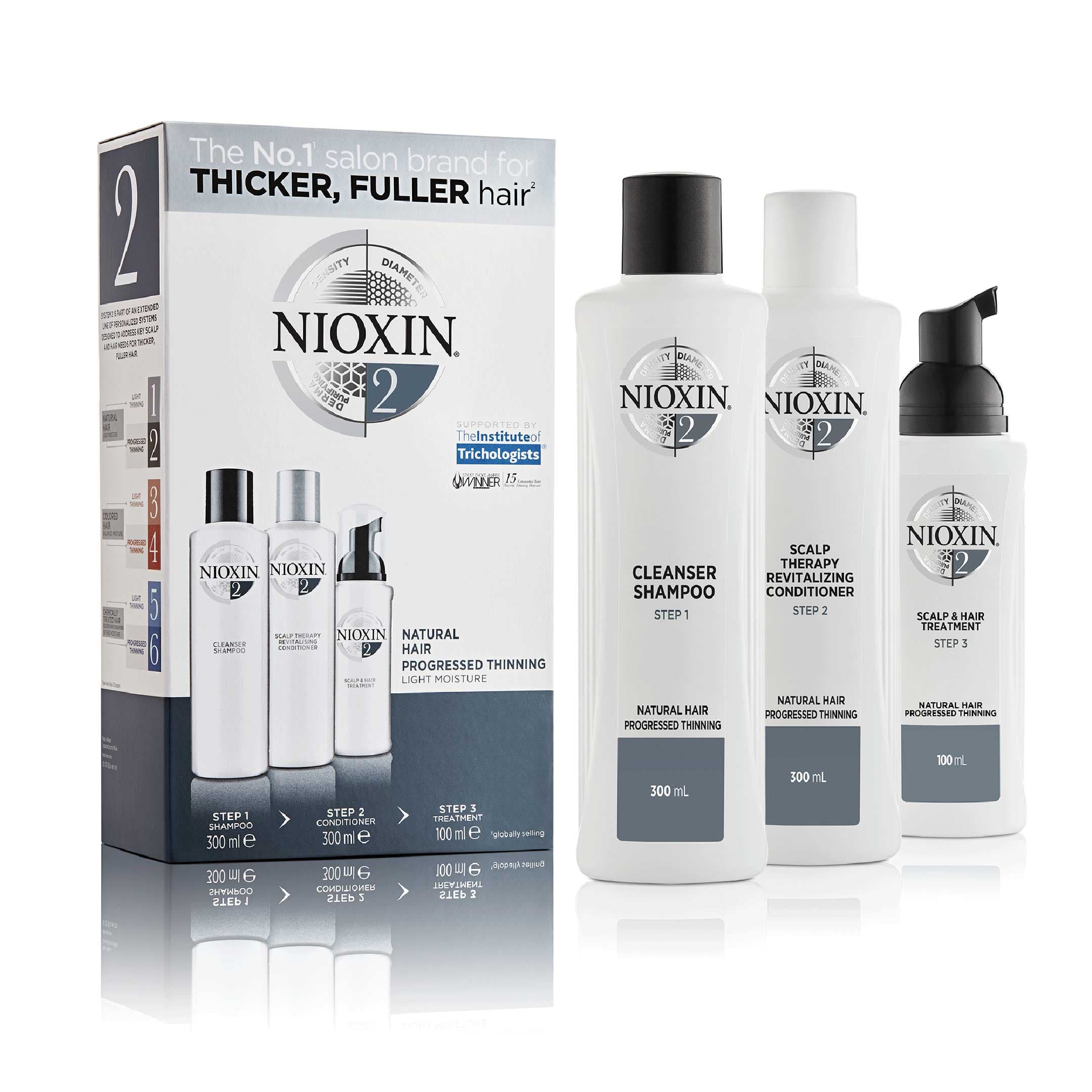 Nioxin Loyalty Kit System 2 för obehandlat och märkbart tunt hår 300+300+100 ml 2