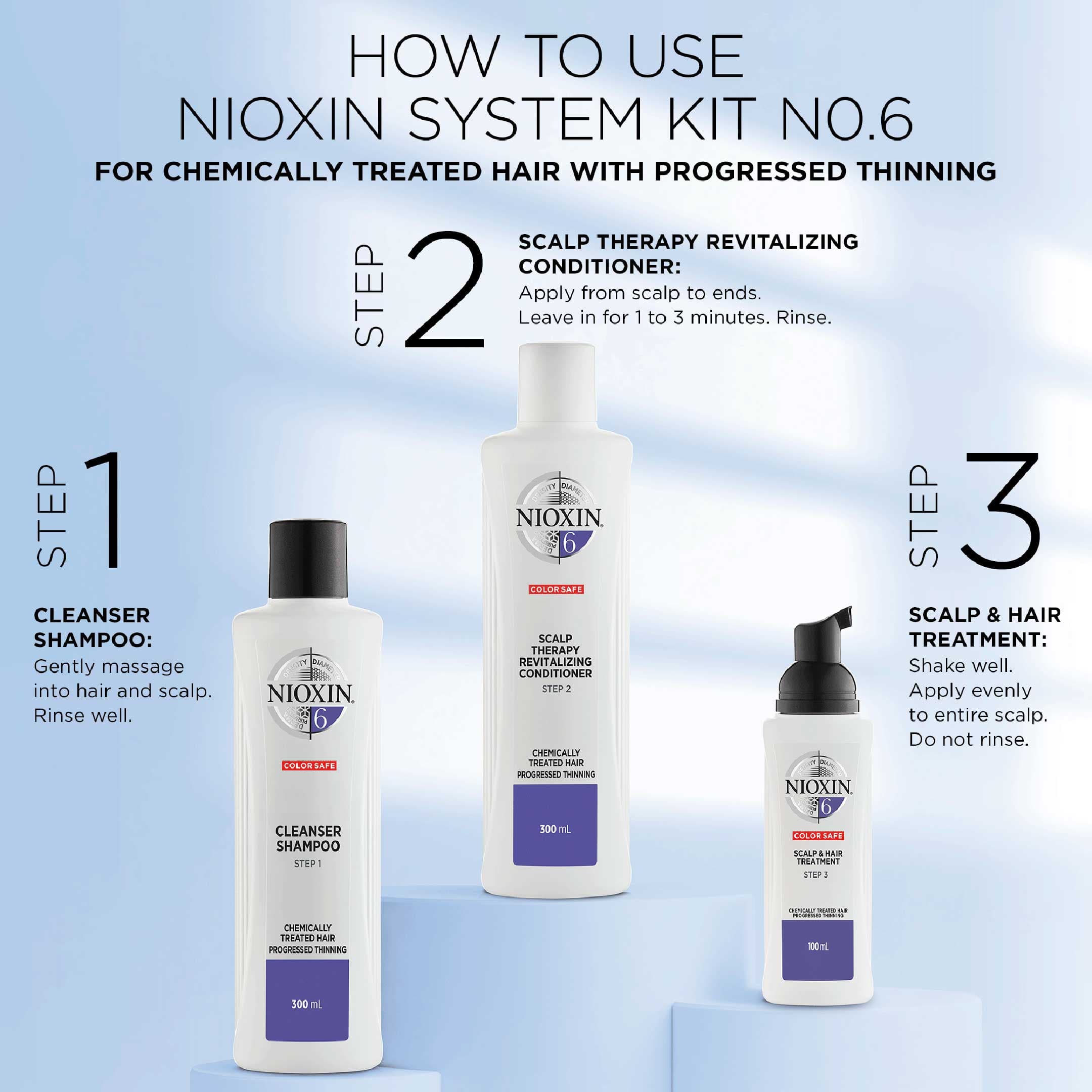 Nioxin System 6 Scalp Revitaliser Conditioner för märkbart tunt, kemiskt behandlat hår 300 ml - produktbild 4