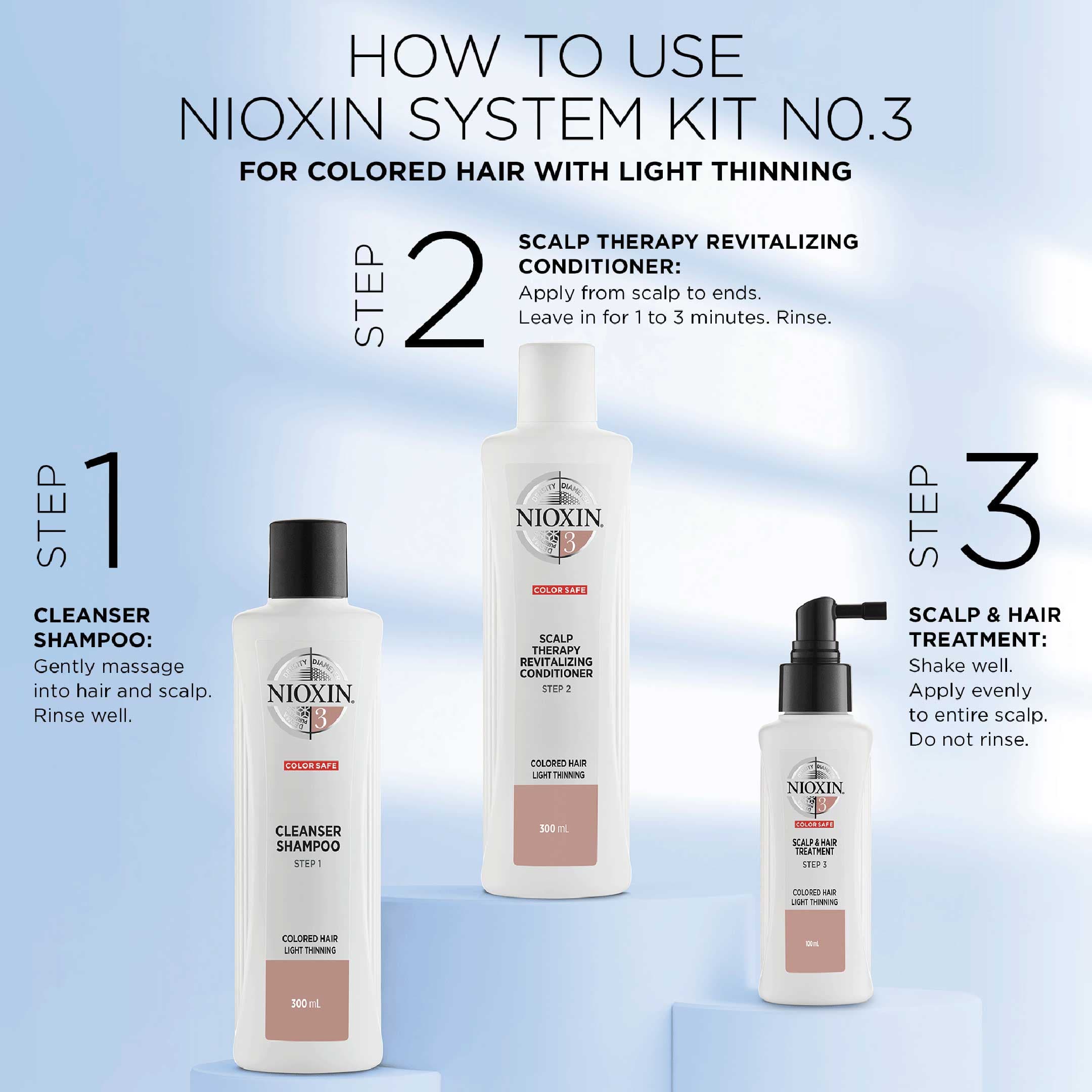 Nioxin Loyalty Kit System 3 för fint och tunt färgat hår 300+300+100 ml 4