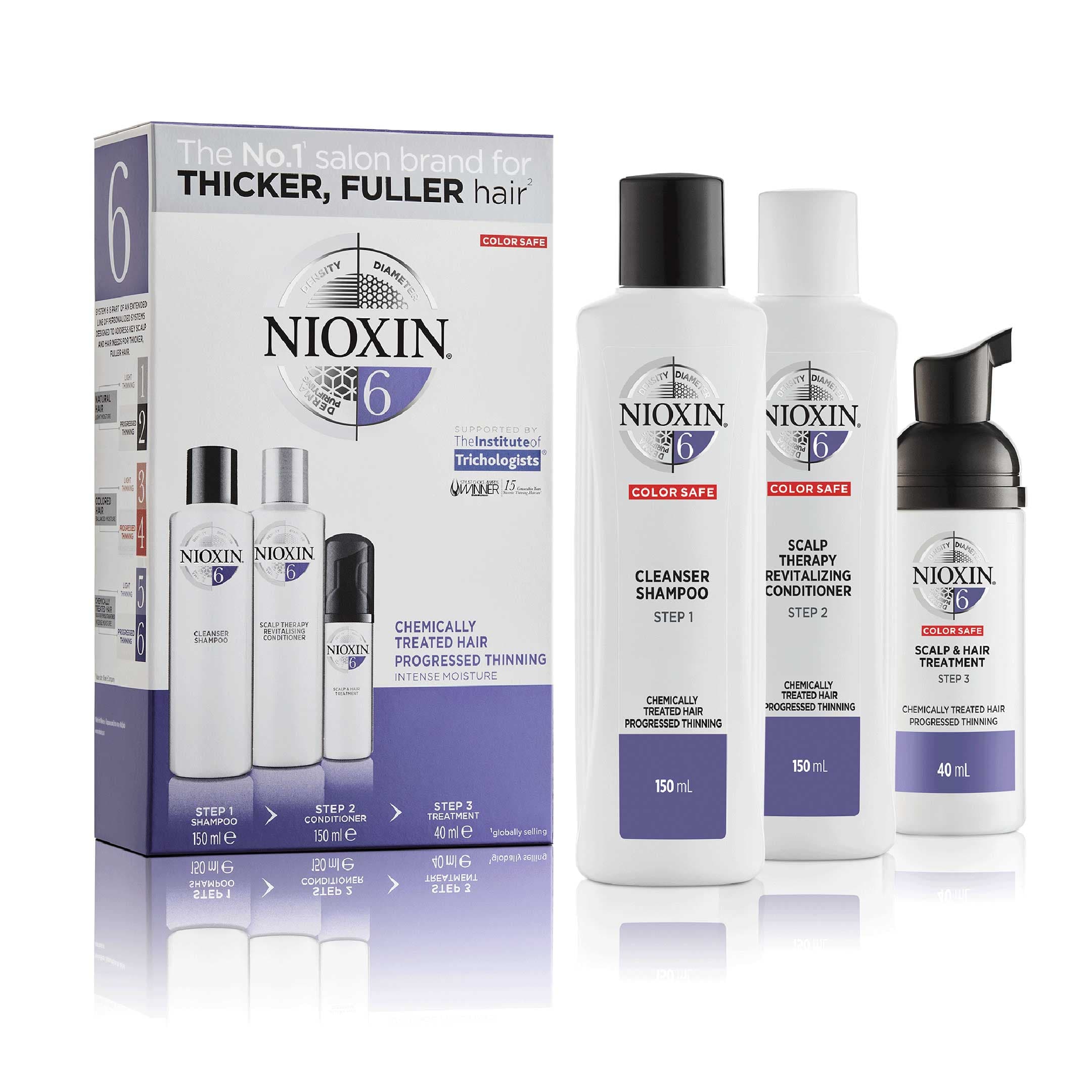 Nioxin Trial Kit System 6 för märkbart tunt, kemiskt behandlat hår 150+150+40 ml 2