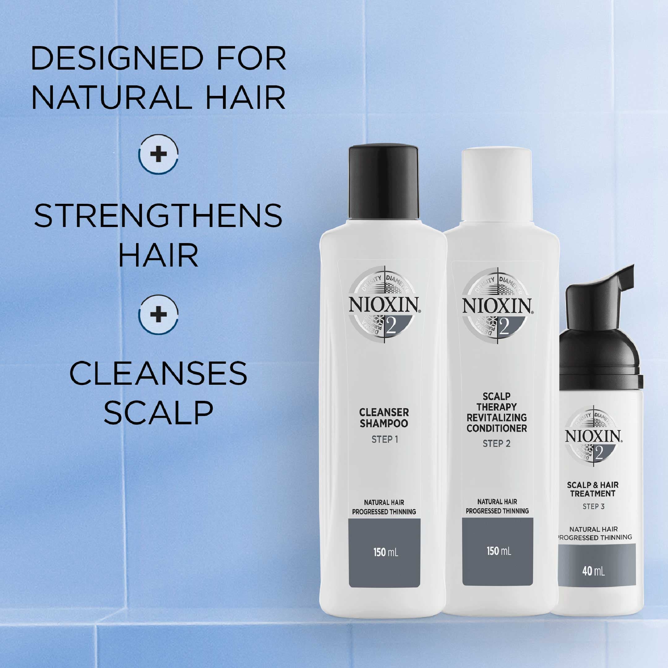 Nioxin Trial Kit System 2 för obehandlat och märkbart tunt hår 150+150+40 ml - produktbild 3