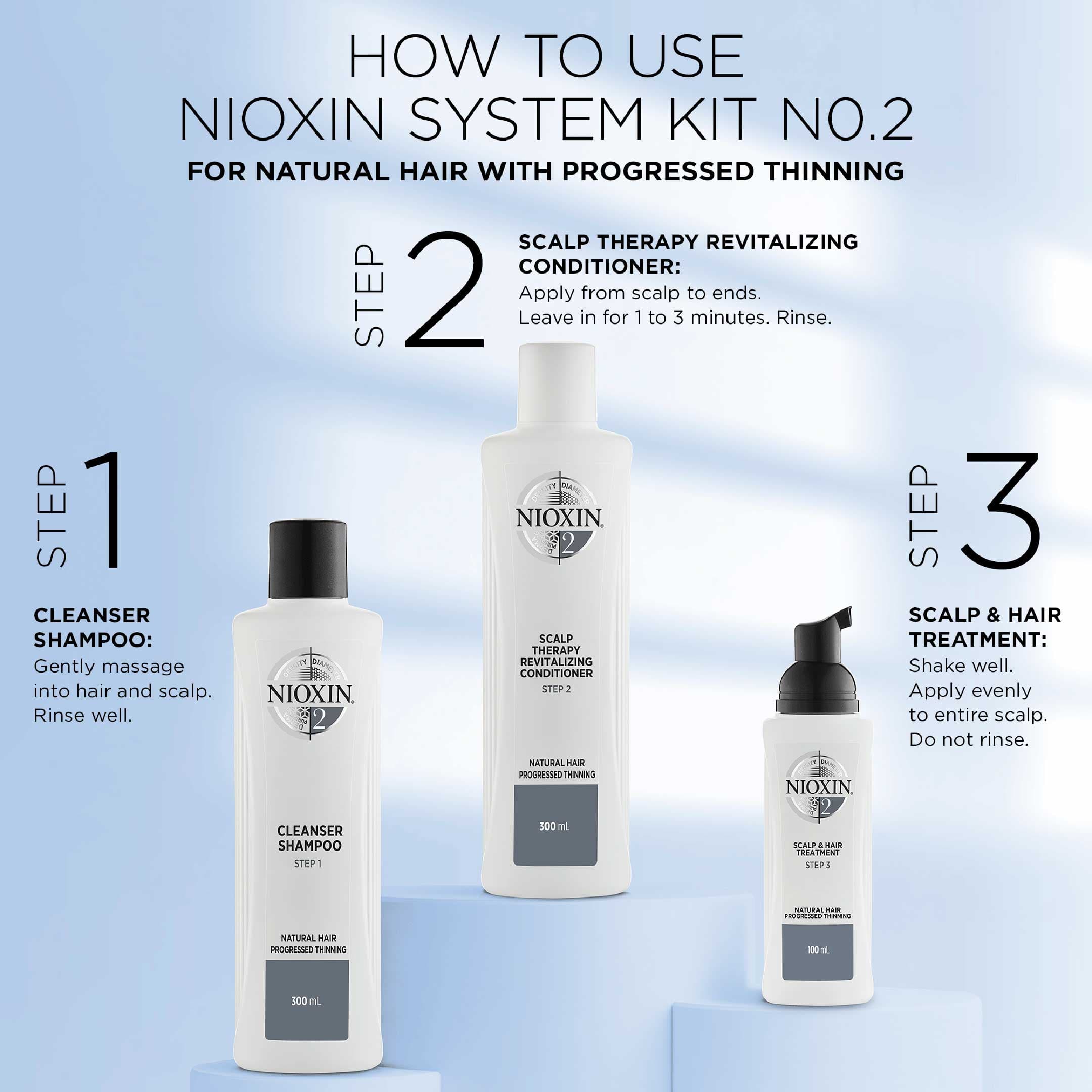 Nioxin System 2 Scalp Treatment leave-in produkt för obehandlat och märkbart tunt hår 100 ml - produktbild 3