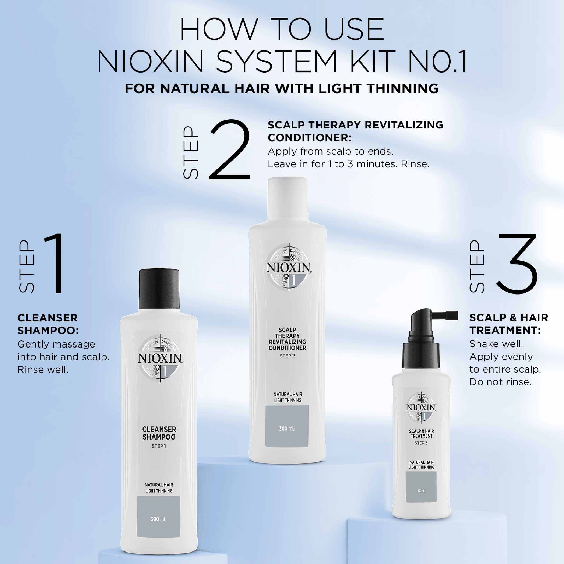 Nioxin System 1 Scalp Revitaliser Conditioner för obehandlat naturligt tunt hår 300 ml 4