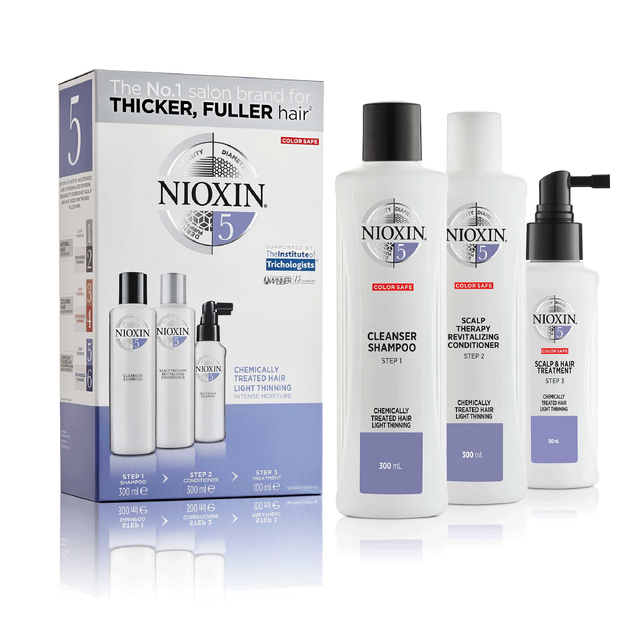Nioxin Loyalty Kit System 5 för fint, tunt, kemiskt behandlat hår 300+300+100 ml 2