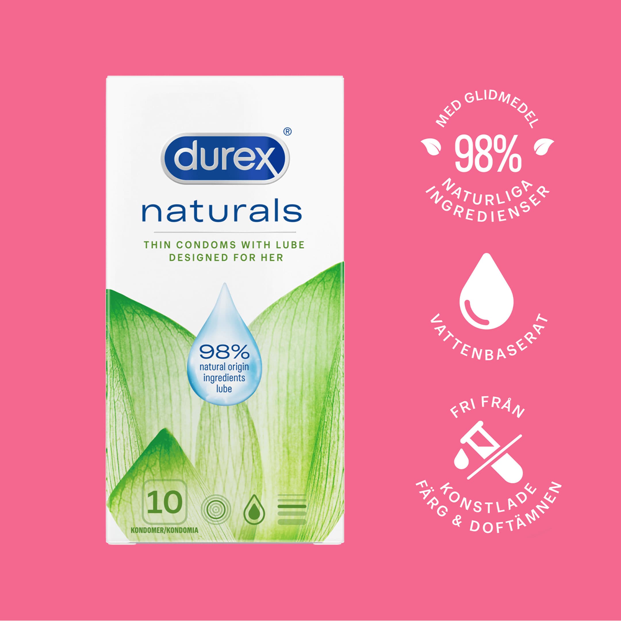 Durex Naturals Kondom 10 st 2