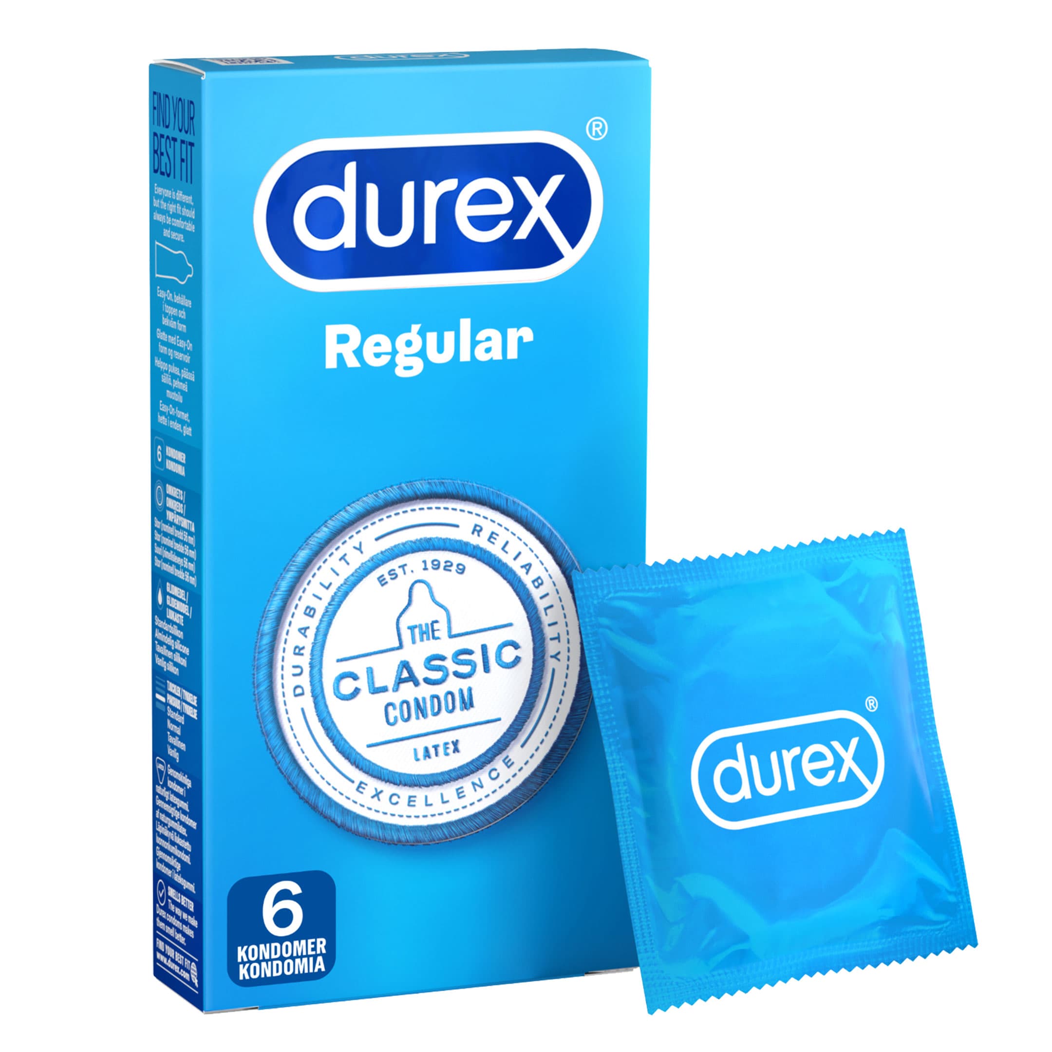 Durex Regular Classic Kondomer 6 st