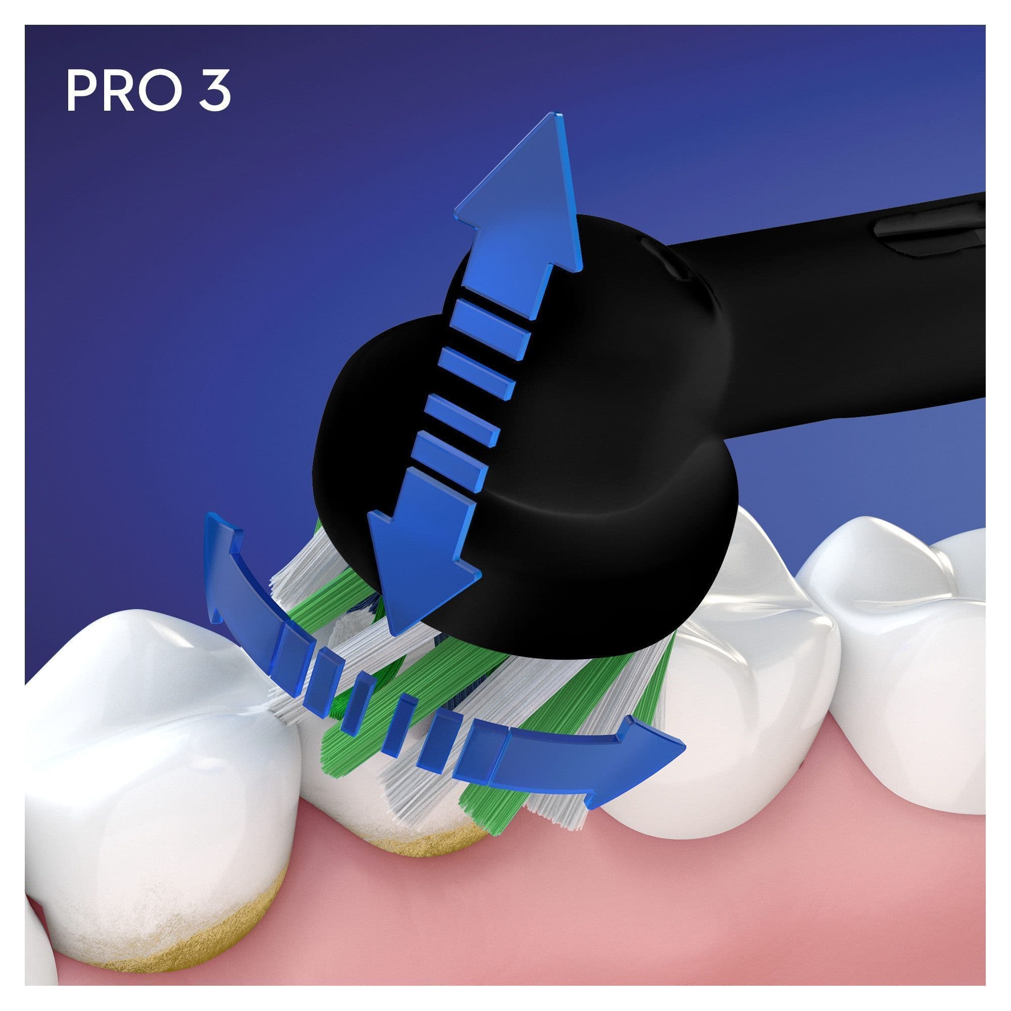 Oral-B Pro 3 3000 Svart eltandborste med extra Tandborsthuvud 2