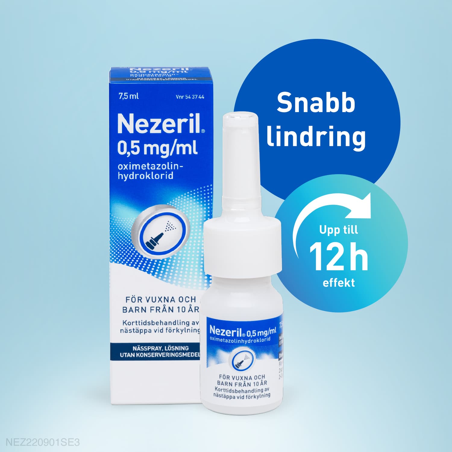 Nezeril Nässpray, Lösning 0,5 mg/ml 7,5 ml - utan konserveringsmedel 4