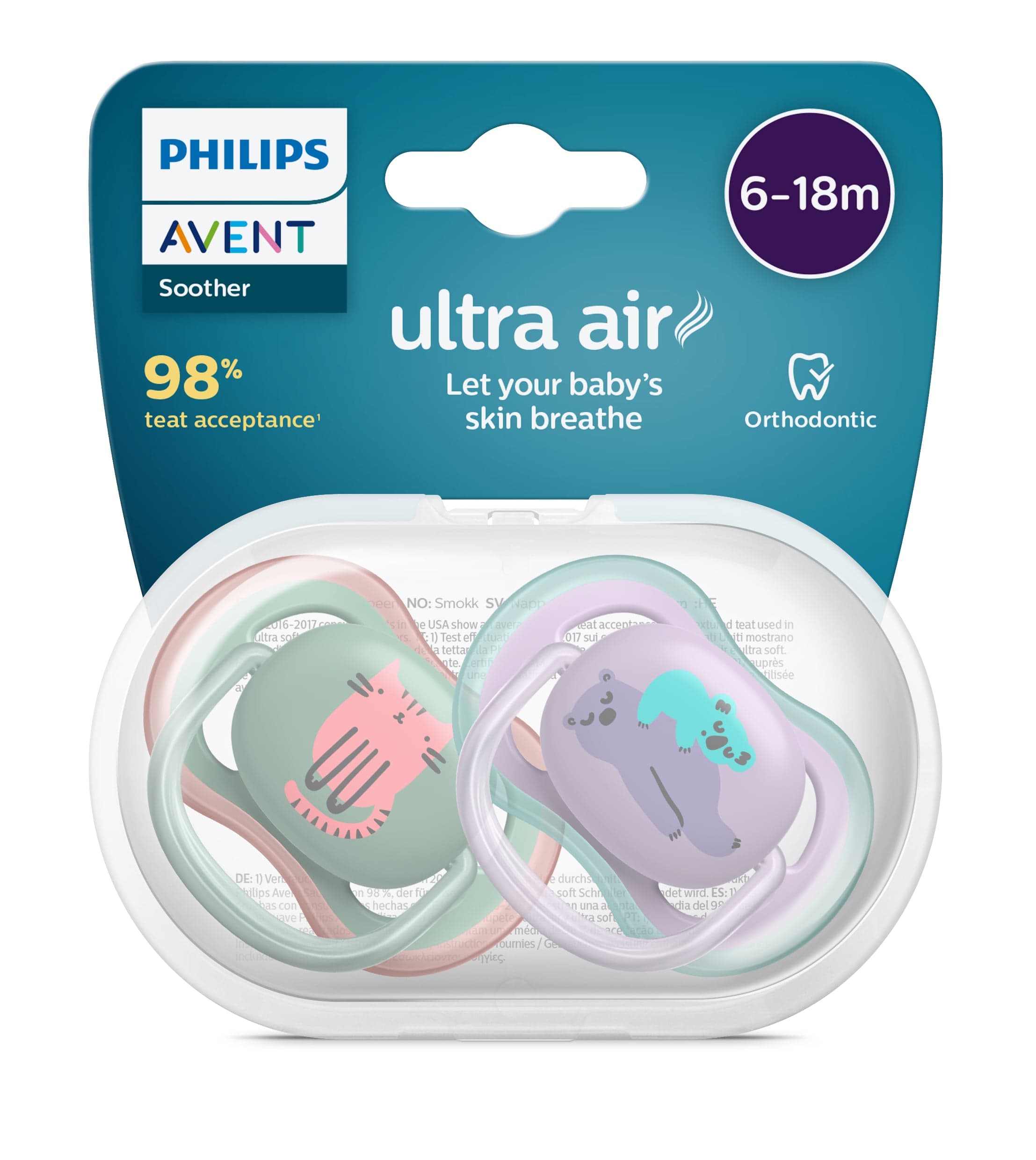 Philips Avent Ultra Air napp 6-18 m Katt - produktbild 2