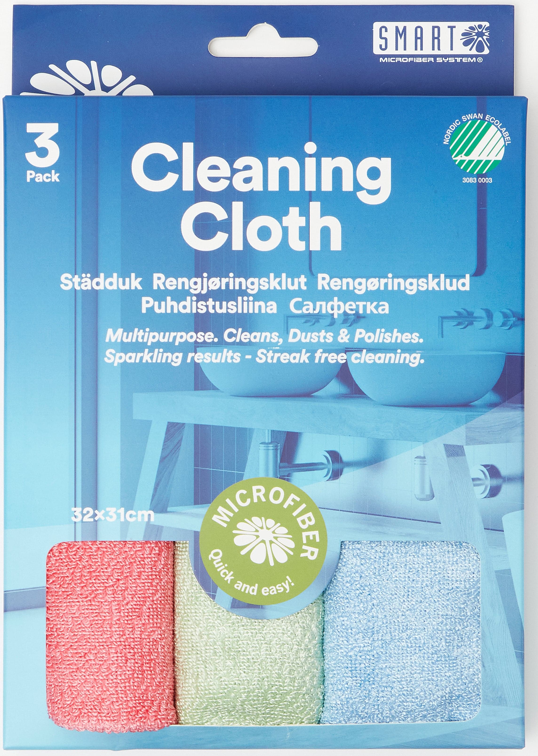Smart Microfiber Städduk 3 st