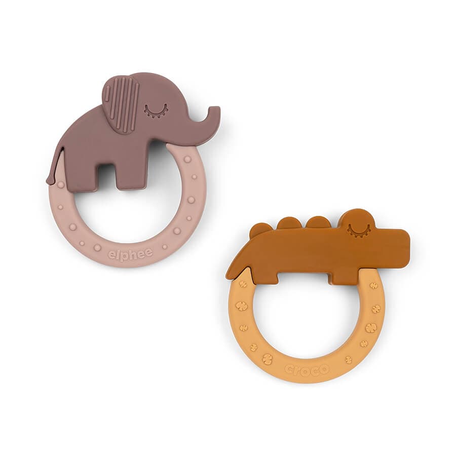 Done by Deer Bitring Deer friends Mustard/Powder 2-pack - produktbild 2