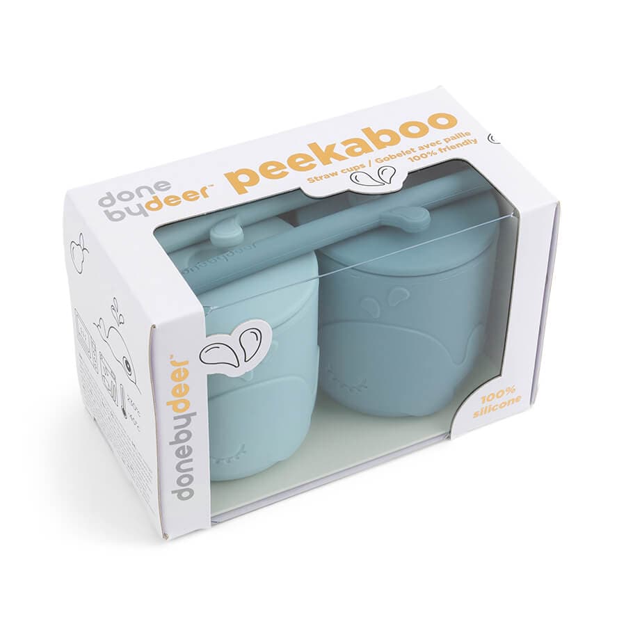 Done by Deer Peekaboo Sugrörsmugg Wally Blue 2-pack 3