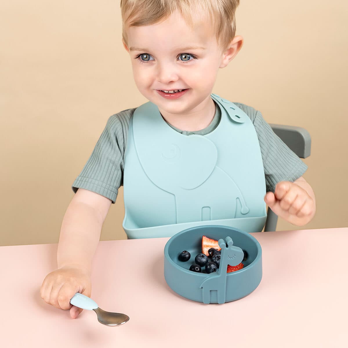 Done by Deer Peekaboo first meal set Deer friends Blue 5