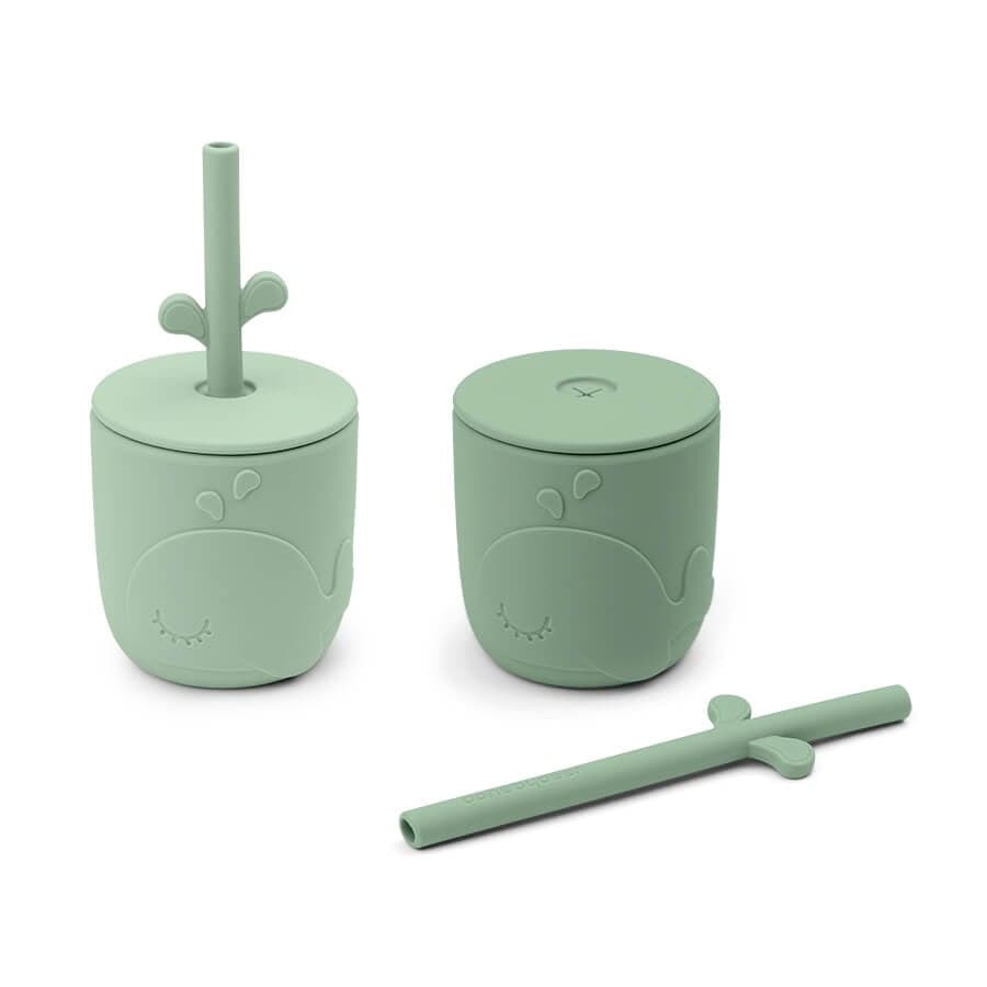 Done by Deer Peekaboo Sugrörsmugg Wally Green 2-pack - produktbild 2