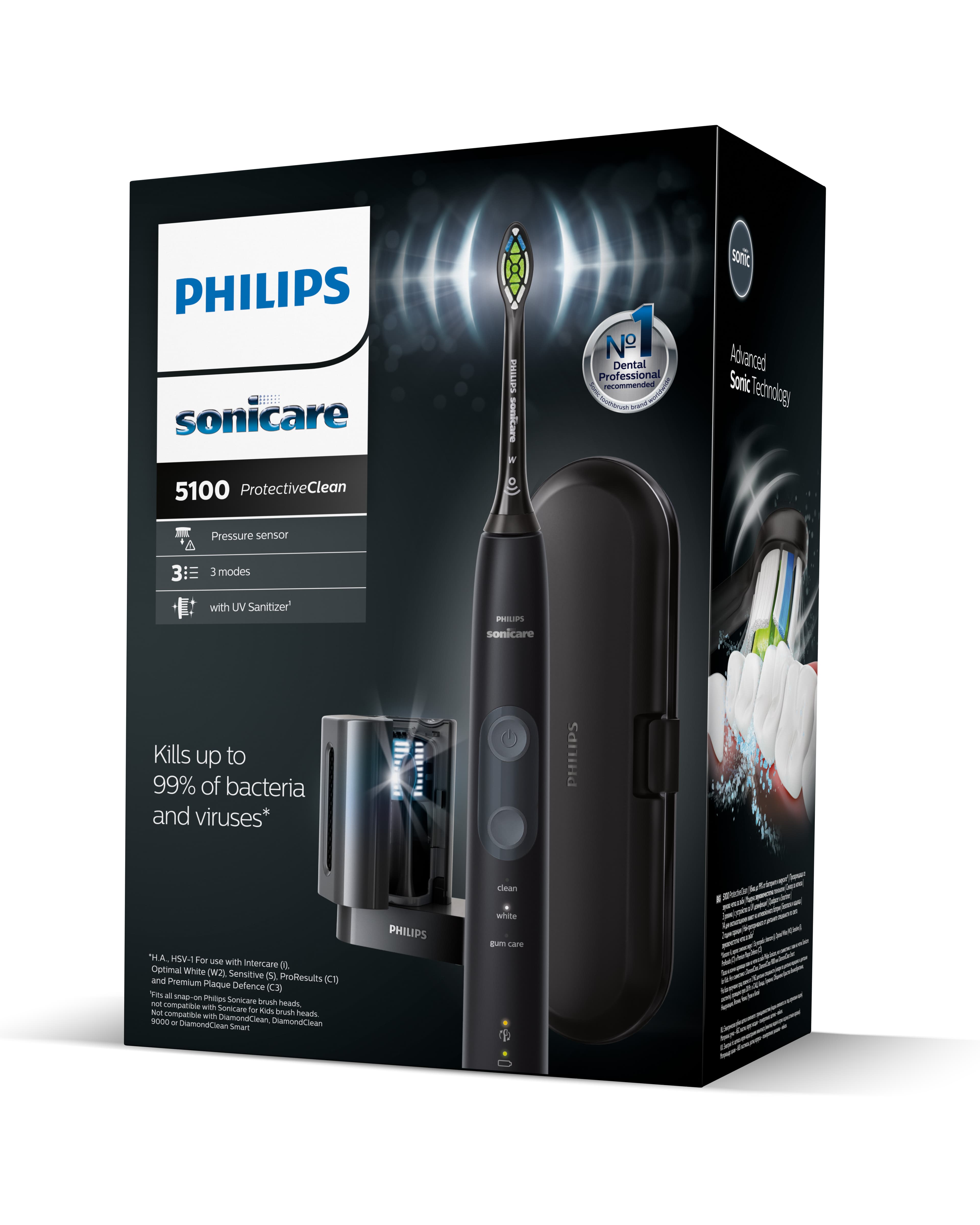 Philips Sonicare 5100 series med resefodral och UV-rengörare Svart - produktbild 3
