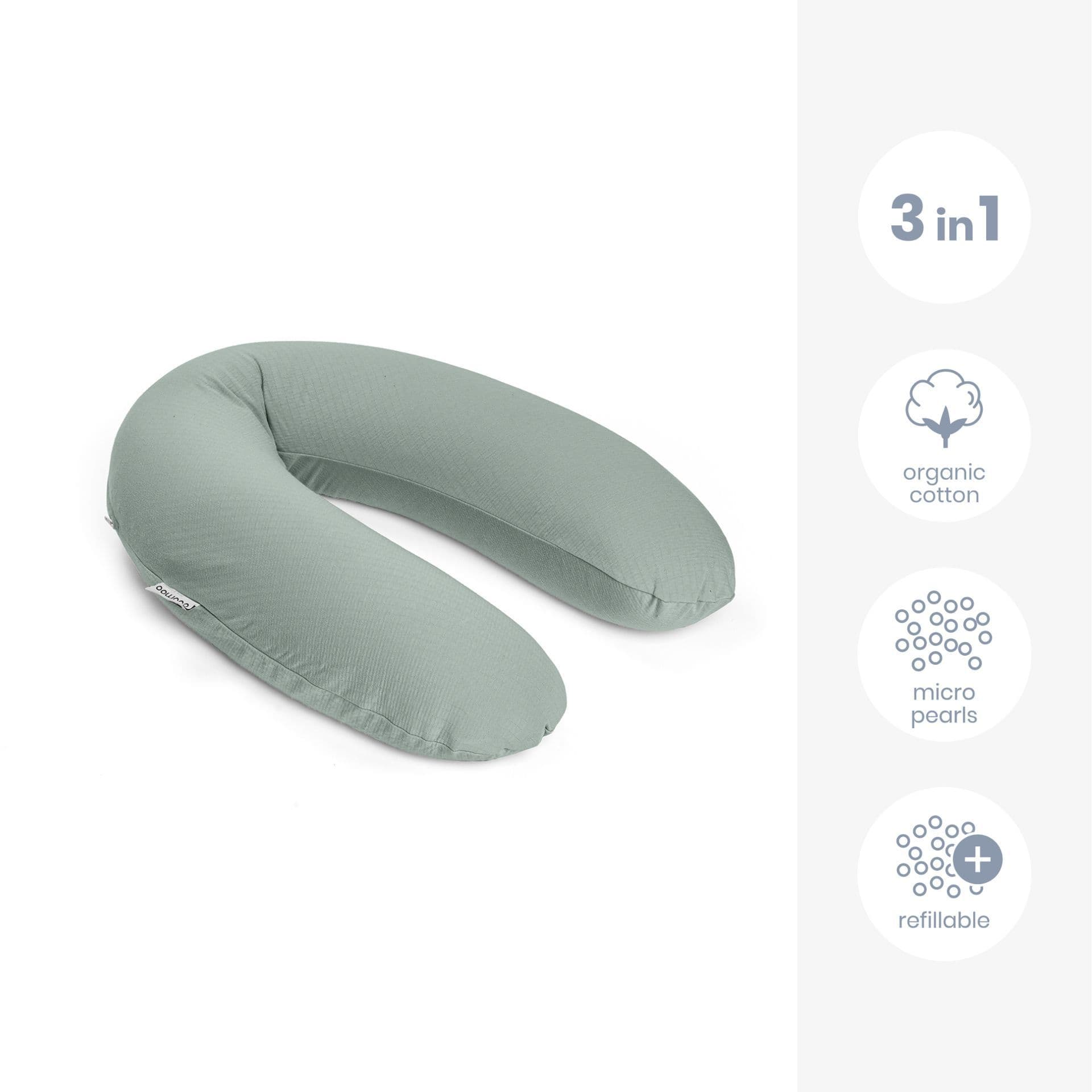 Doomoo Amnings- och Gravidkudde Quilt Khaki 2