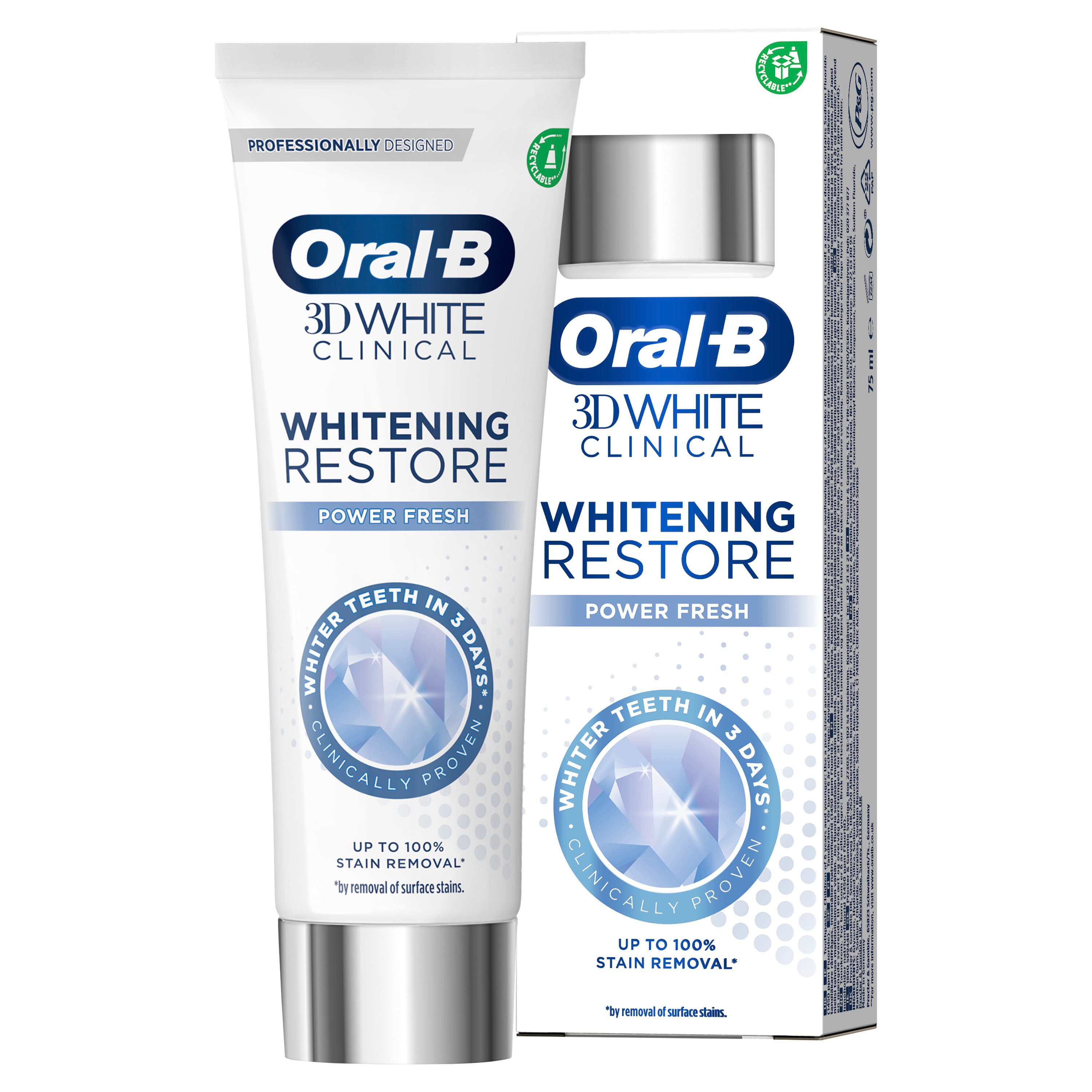 Oral-B 3D White Clinical Power Fresh Tandkräm 75 ml