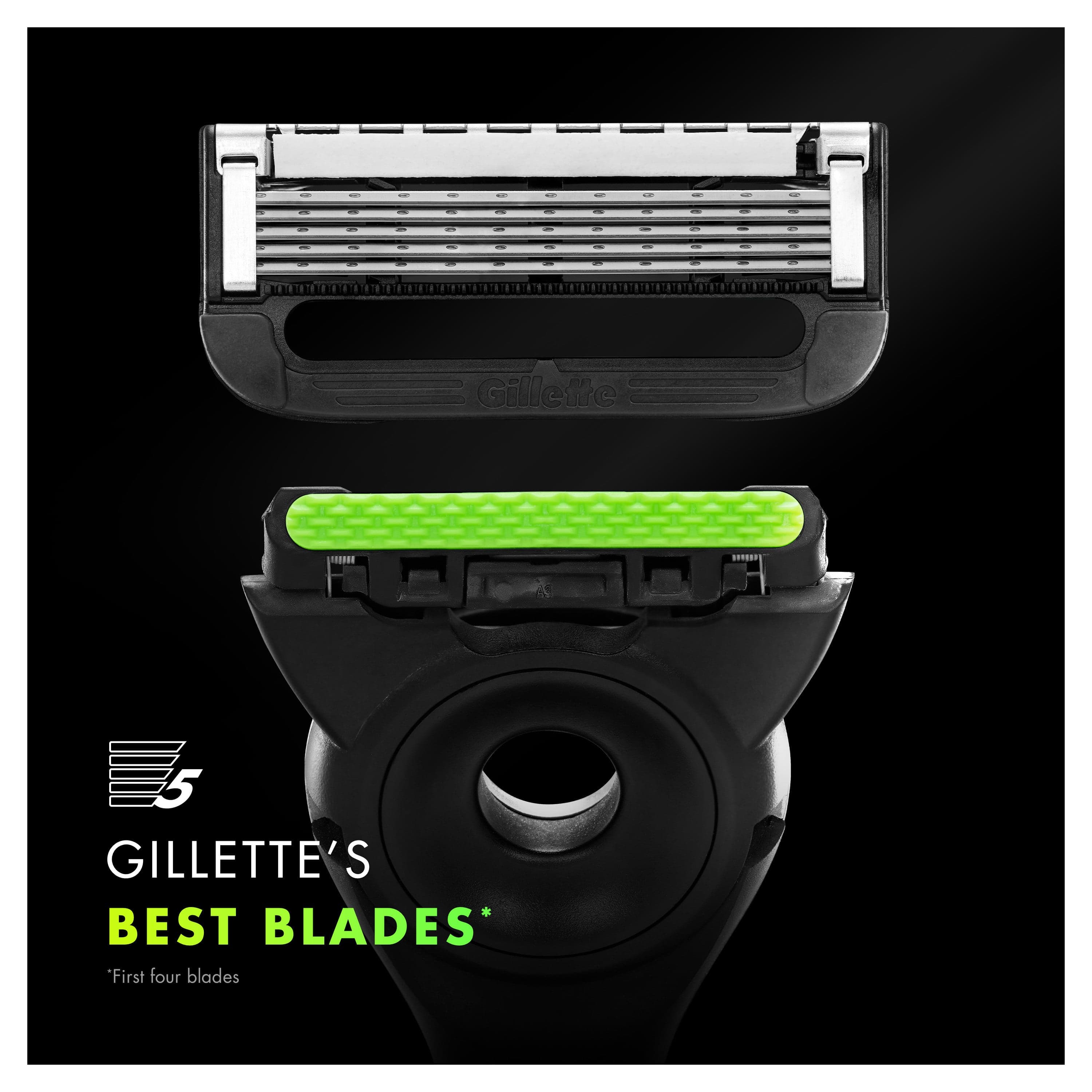 Gillette Labs Rakhyvel Exfoliating Bar med Magnetiskt ställ Resefodral 5 Rakblad 5