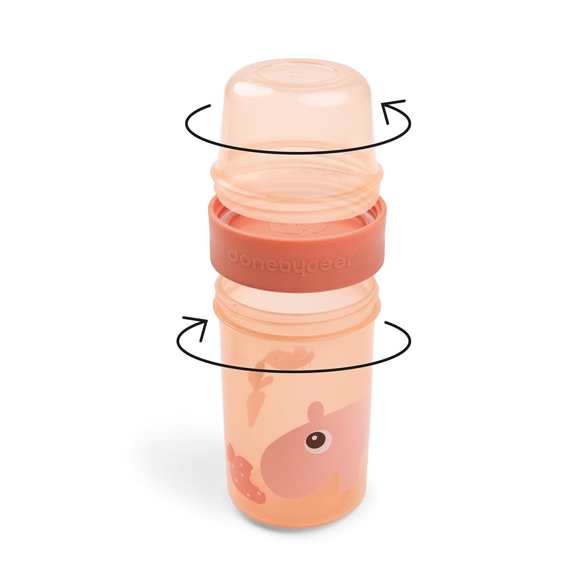 Done by Deer To go 2-way snack container L Ozzo Papaya 4