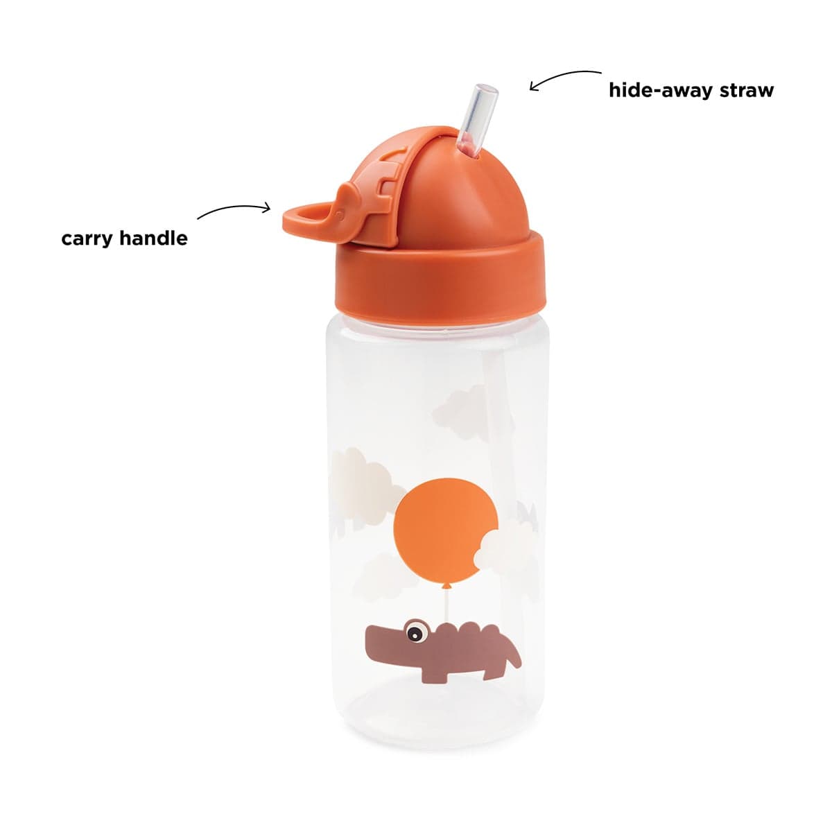Done by Deer Sugrörsflaska Happy clouds Papaya 350 ml - produktbild 3