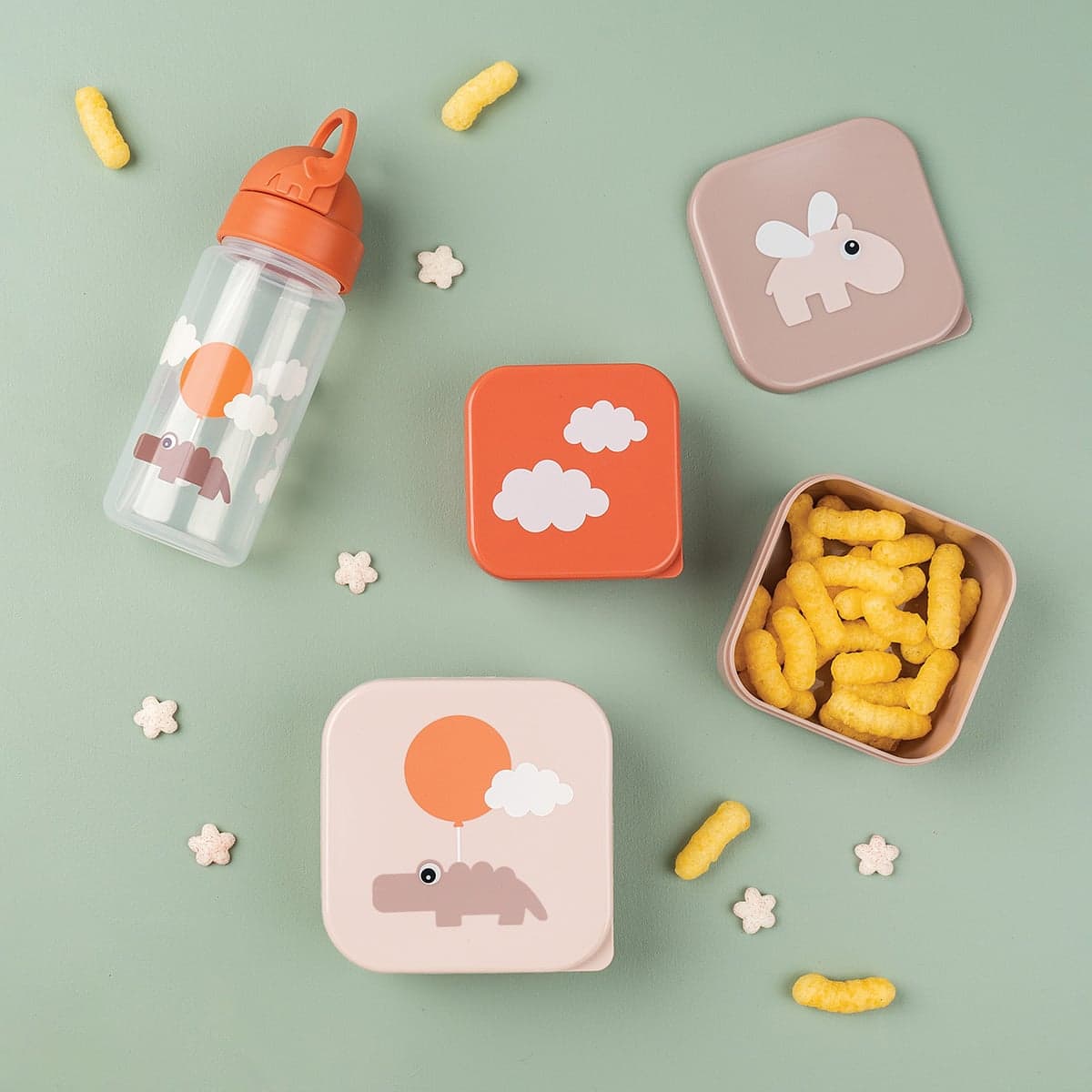 Done by Deer Sugrörsflaska Happy clouds Papaya 350 ml - produktbild 4
