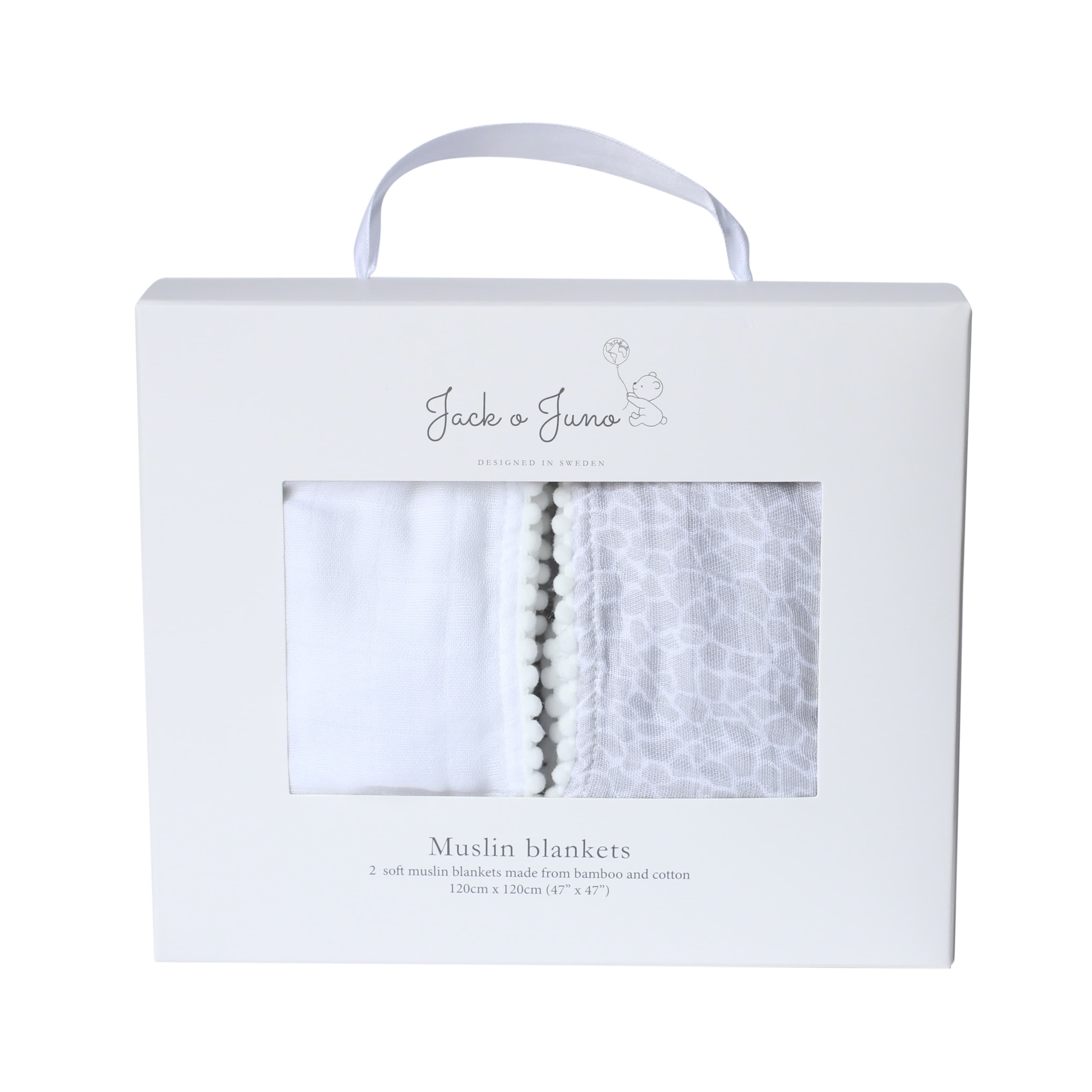 Jack o Juno Pom Pom Muslinfilt Pearl & Giraffe Gray