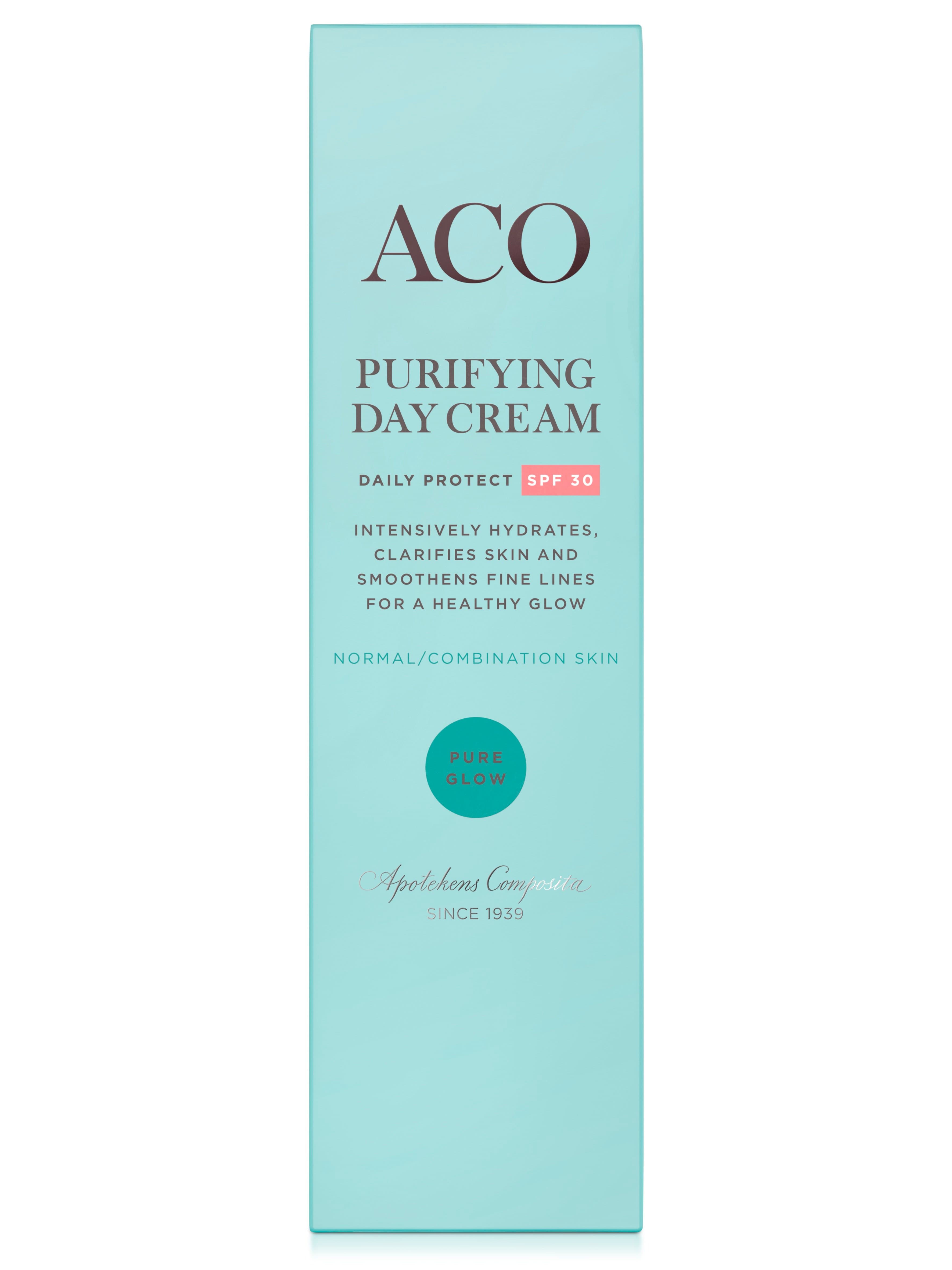 ACO Face Pure Glow Purifying Day Cream SPF30 Parfymerad 50 ml - produktbild 2