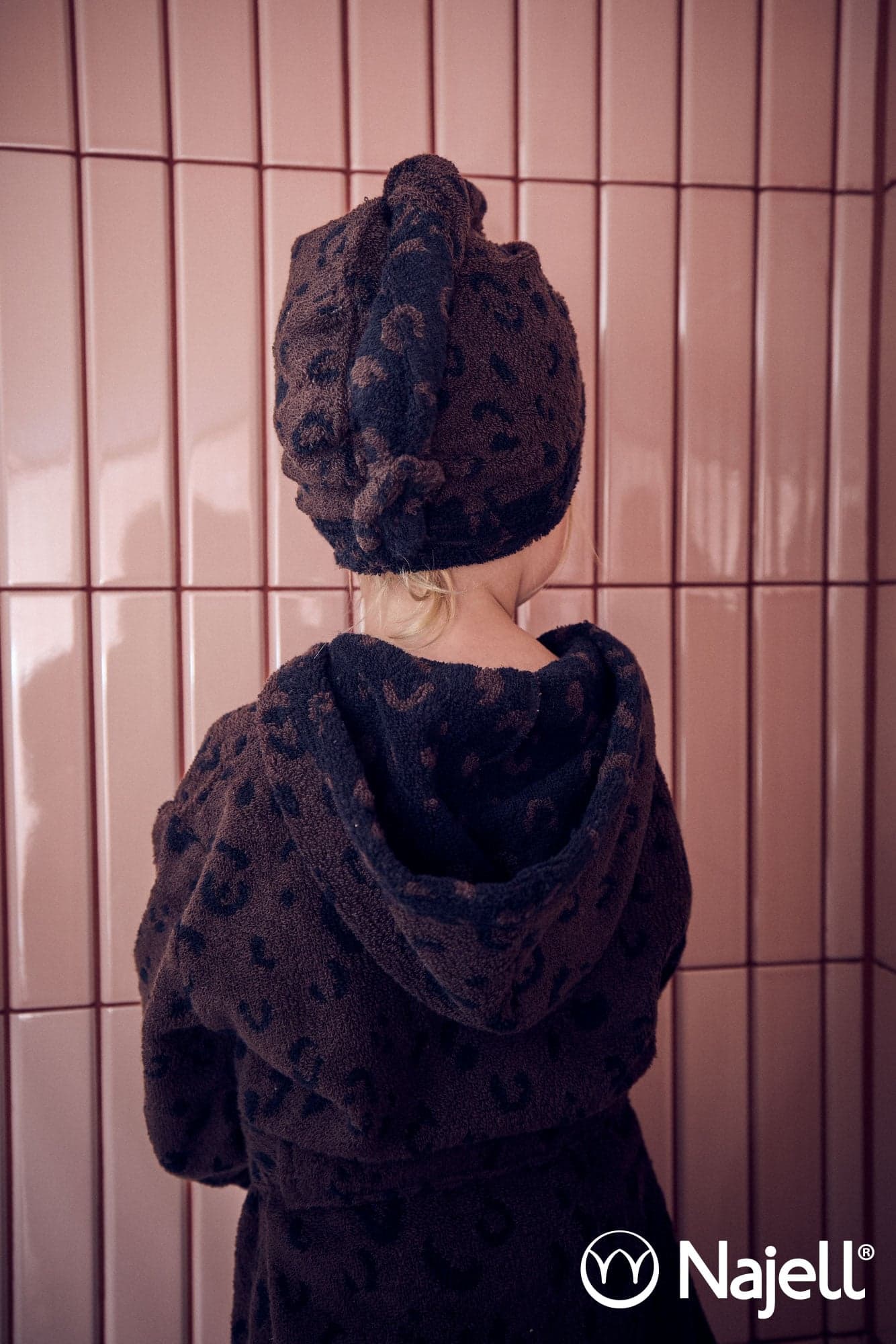 Najell hårhandduk Leopard Brown 2
