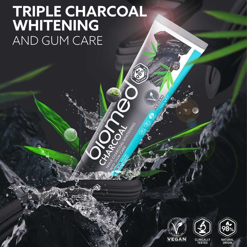 Biomed Charcoal Hydroxiapatit Tandkräm 100 g 2