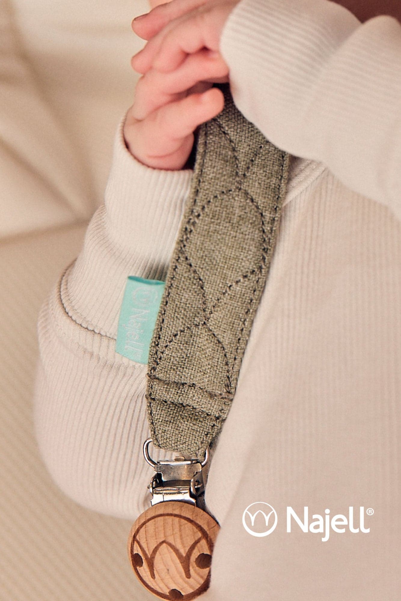 Najell Pacifier Clip Sage Green 2