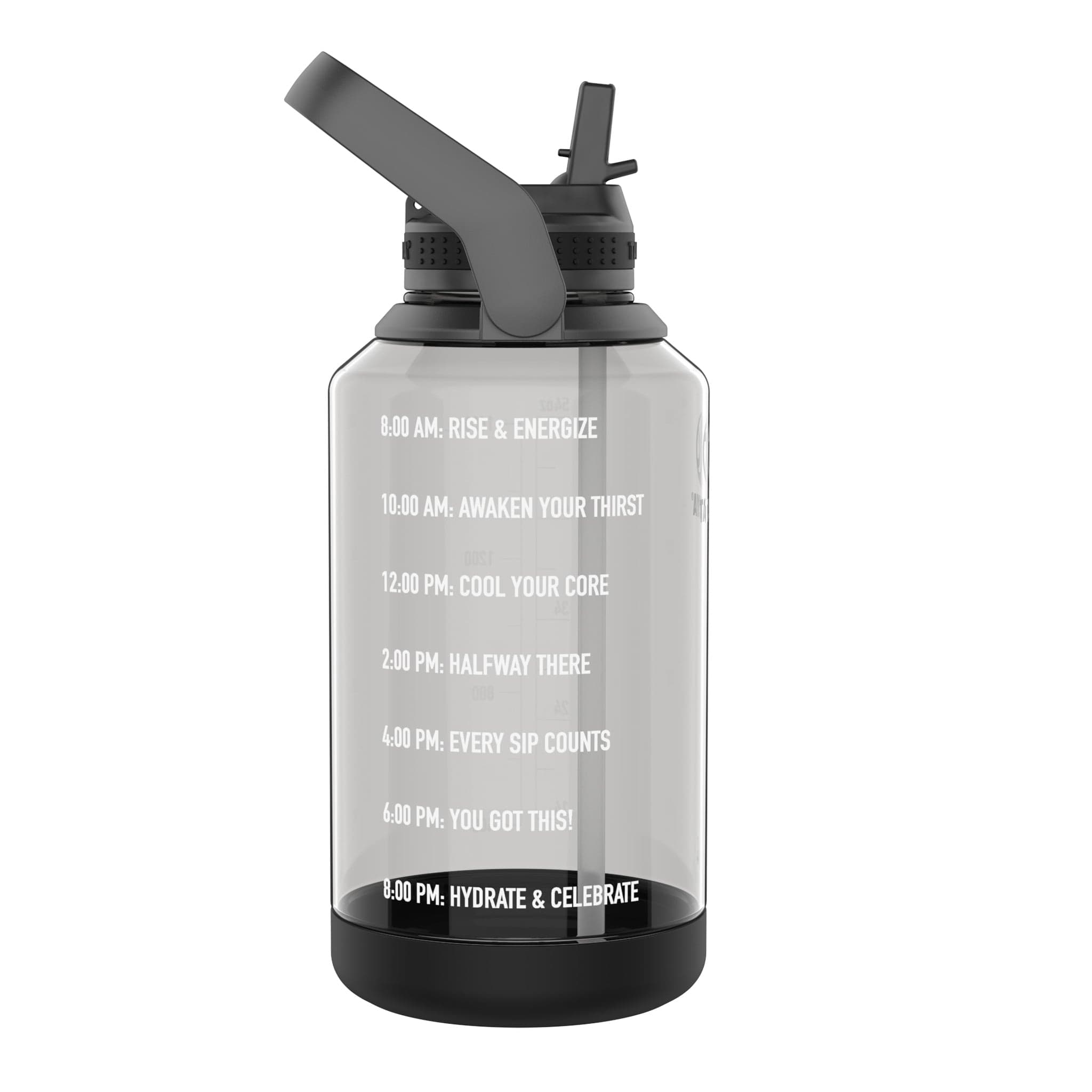 Takeya Tritan Motivational Straw Bottle Stormy Black 1,9 liter 2