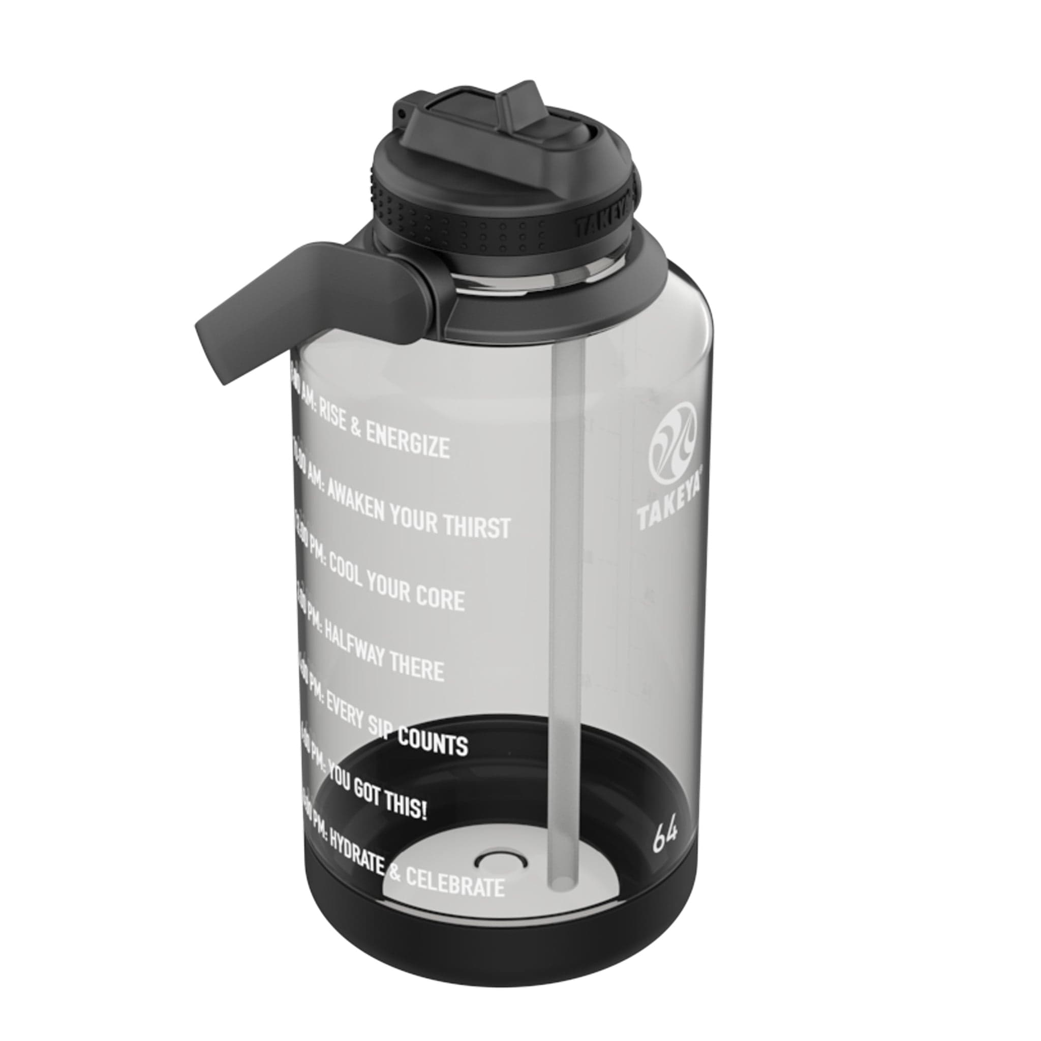 Takeya Tritan Motivational Straw Bottle Stormy Black 1,9 liter 3