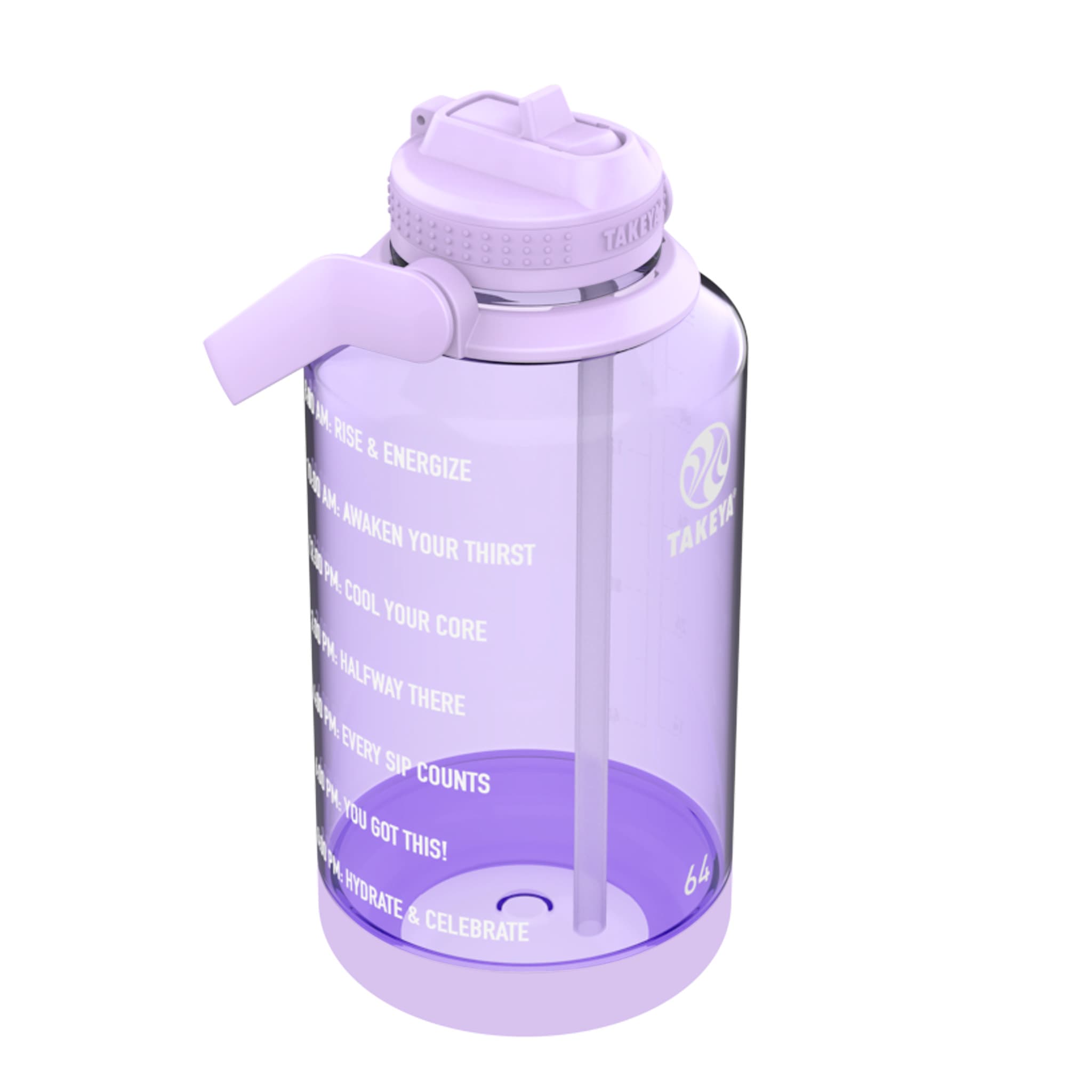 Takeya Tritan Motivational Straw Bottle Vivacity Purple 1,9 liter 3
