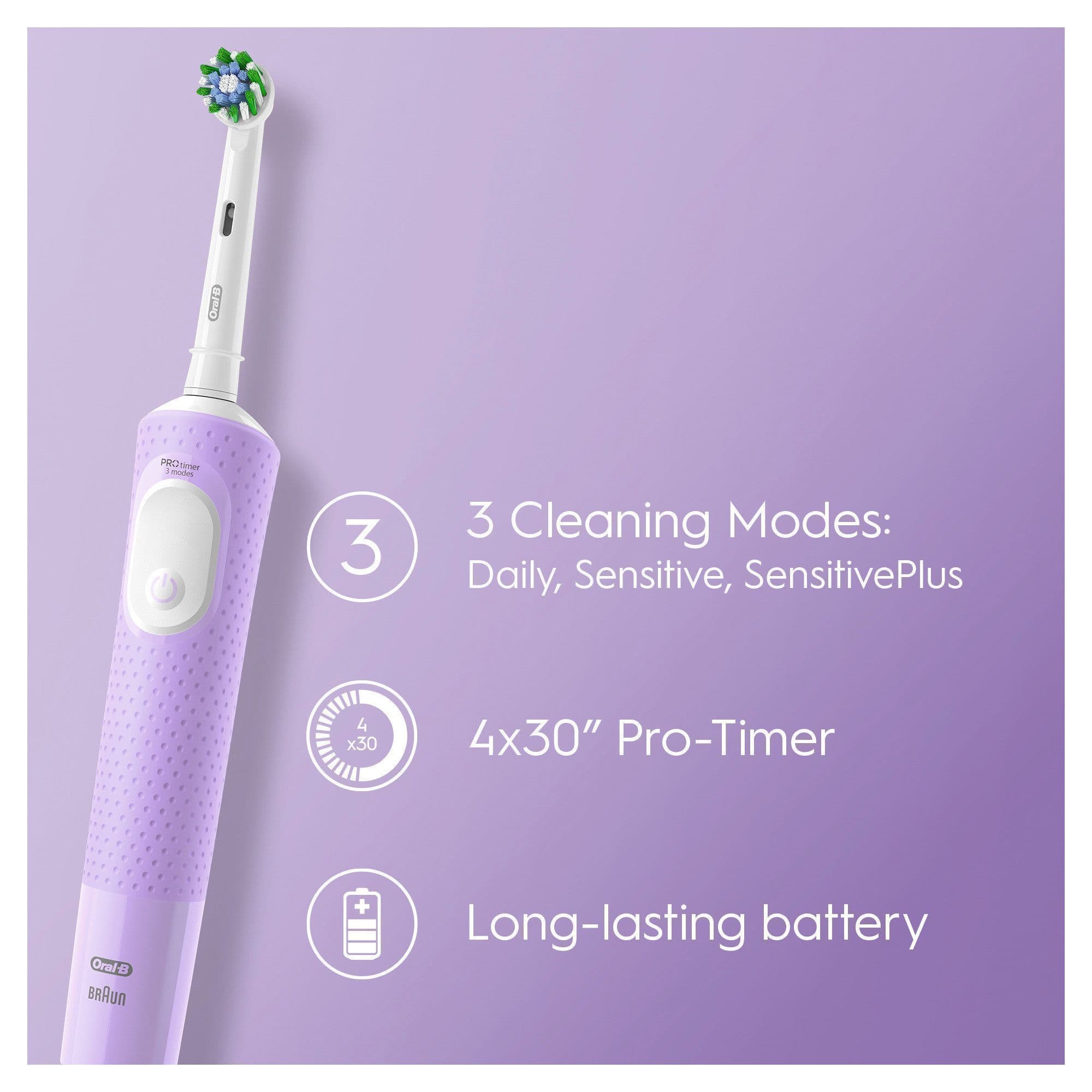 Oral-B Vitality Pro Lila Eltandborste Designed by Braun 5