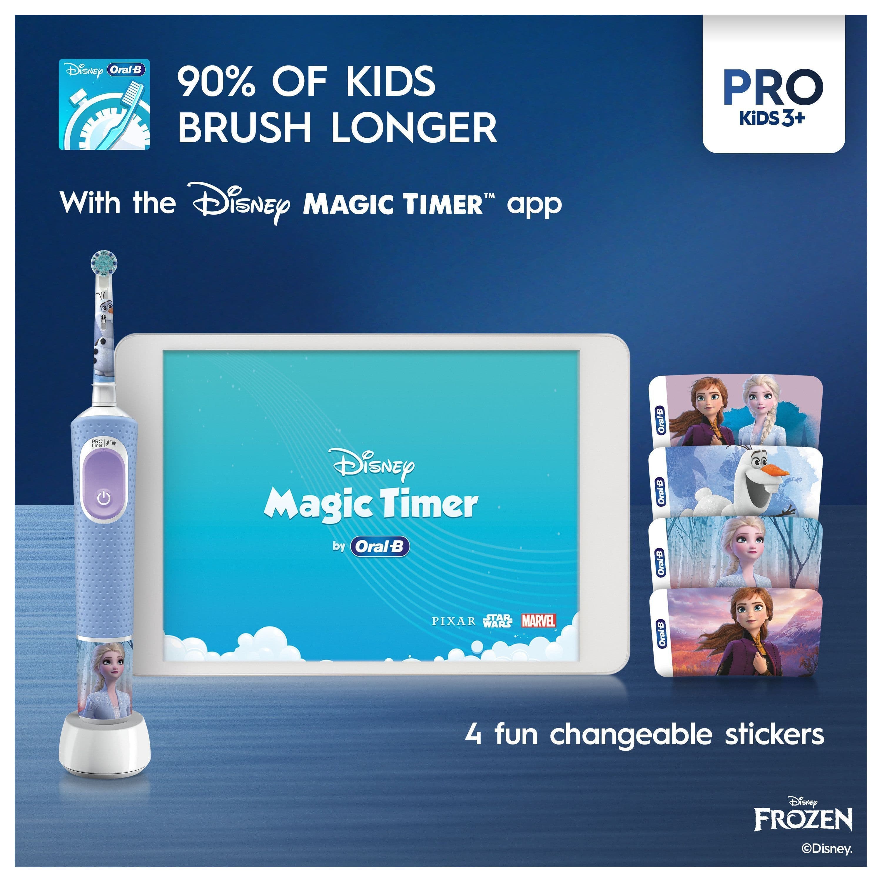 Oral-B Pro Kids Frozen Eltandborste för Barn Designed By Braun - produktbild 5