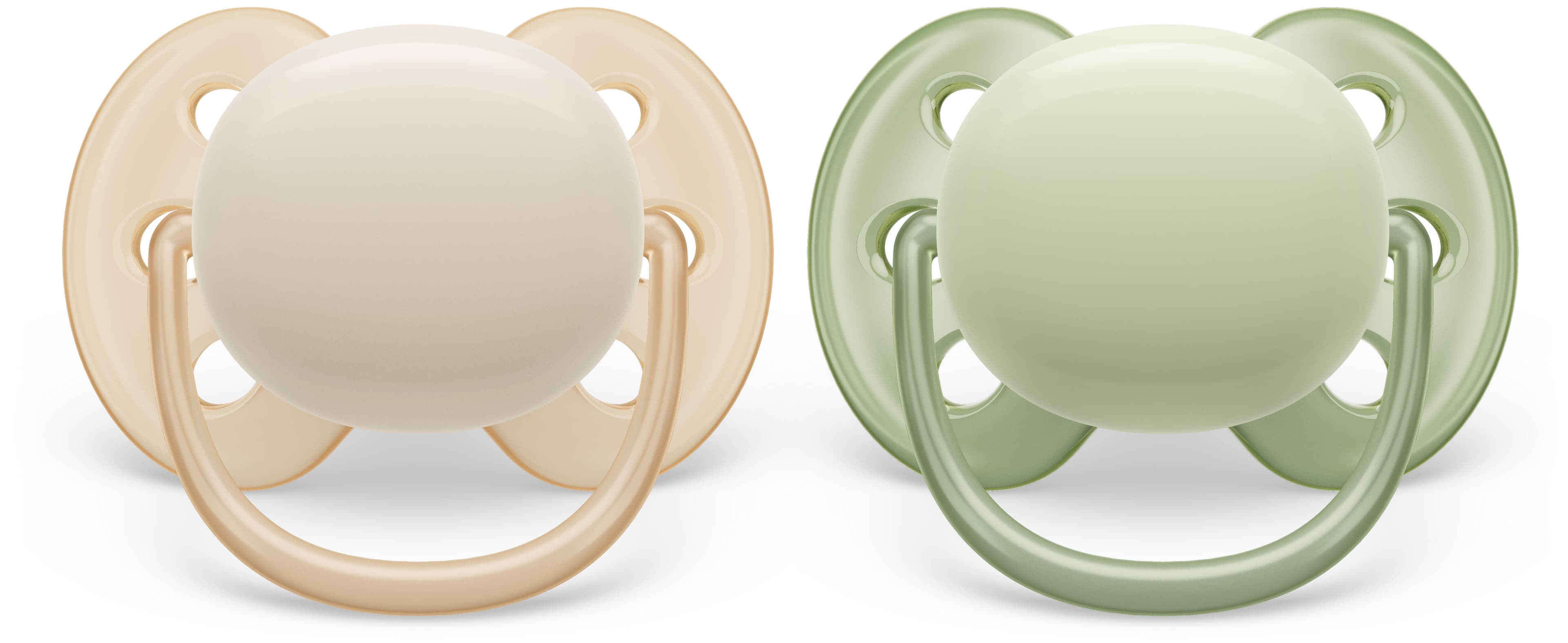 Philips Avent Ultra Soft Napp 0-6m Grön/Beige 2 st - produktbild 3