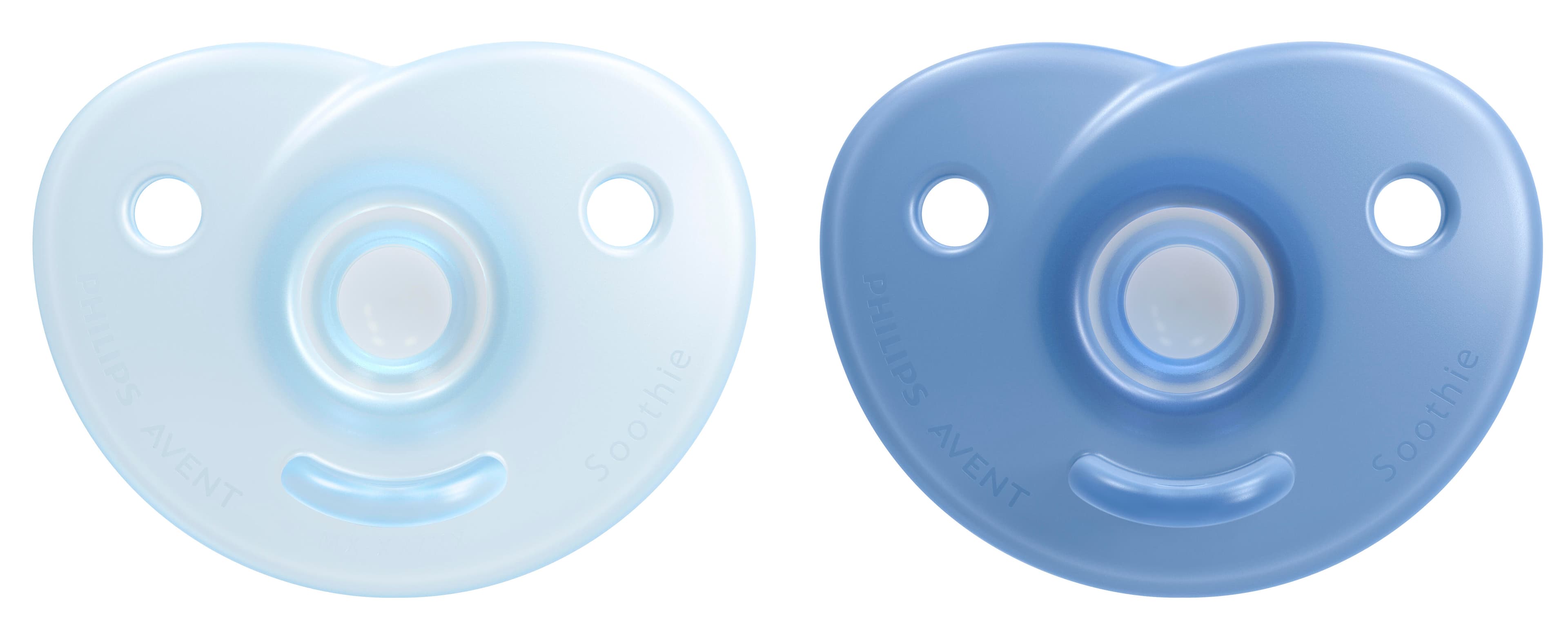 Philips Avent Curved Soothie 0-6 m Blå/Ljusblå 2 st - produktbild 2