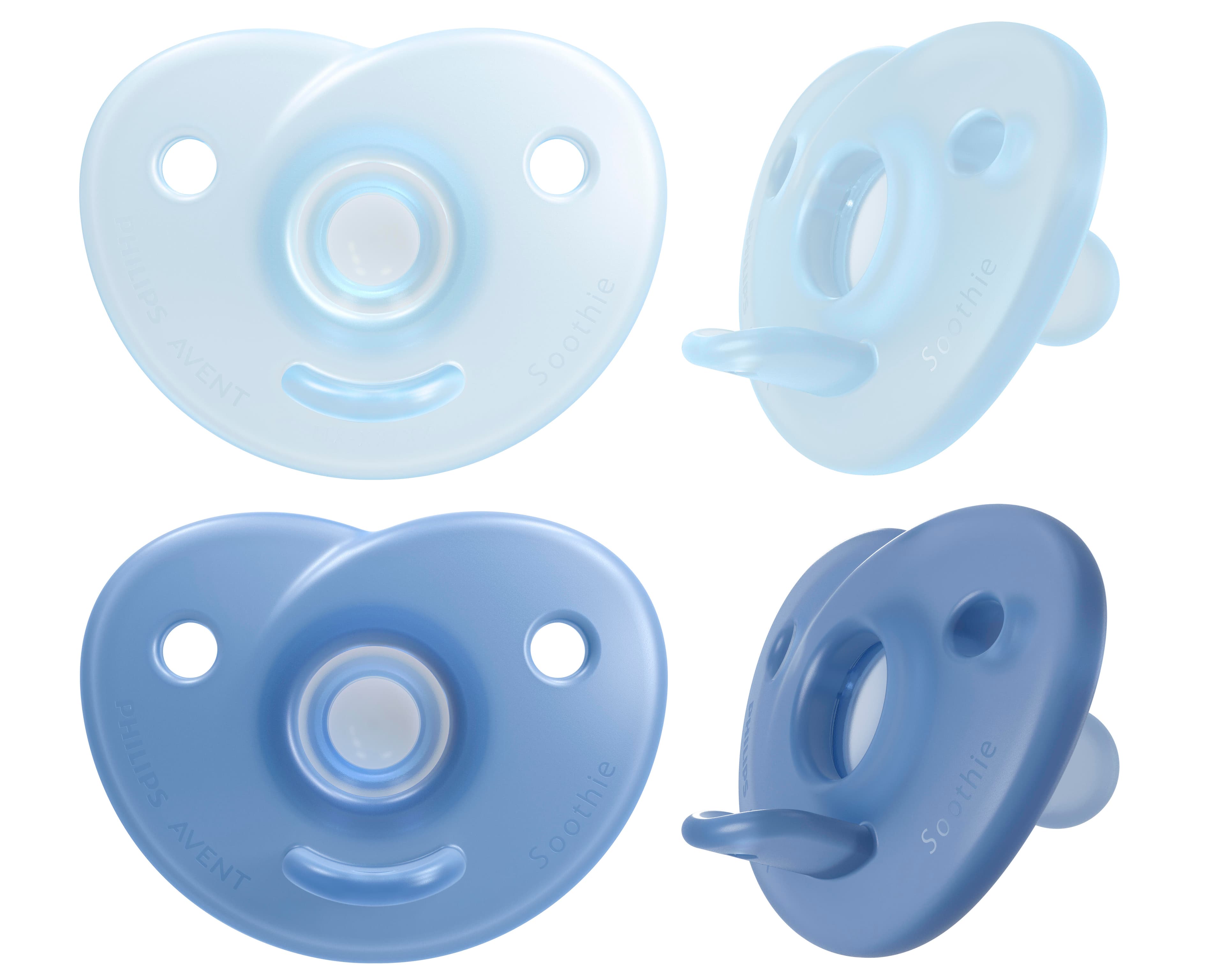 Philips Avent Curved Soothie 0-6 m Blå/Ljusblå 2 st
