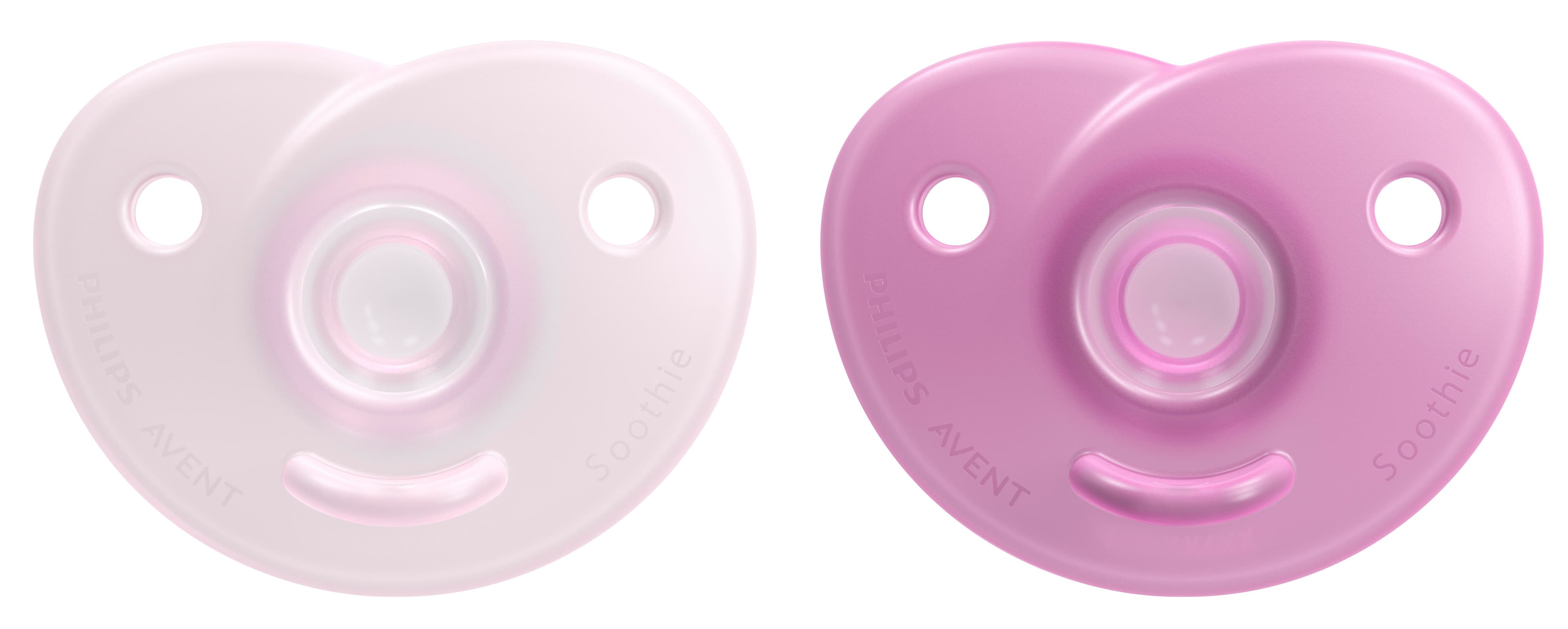 Philips Avent Curved Soothie 0-6 m Rosa/Ljusrosa 2 st - produktbild 3