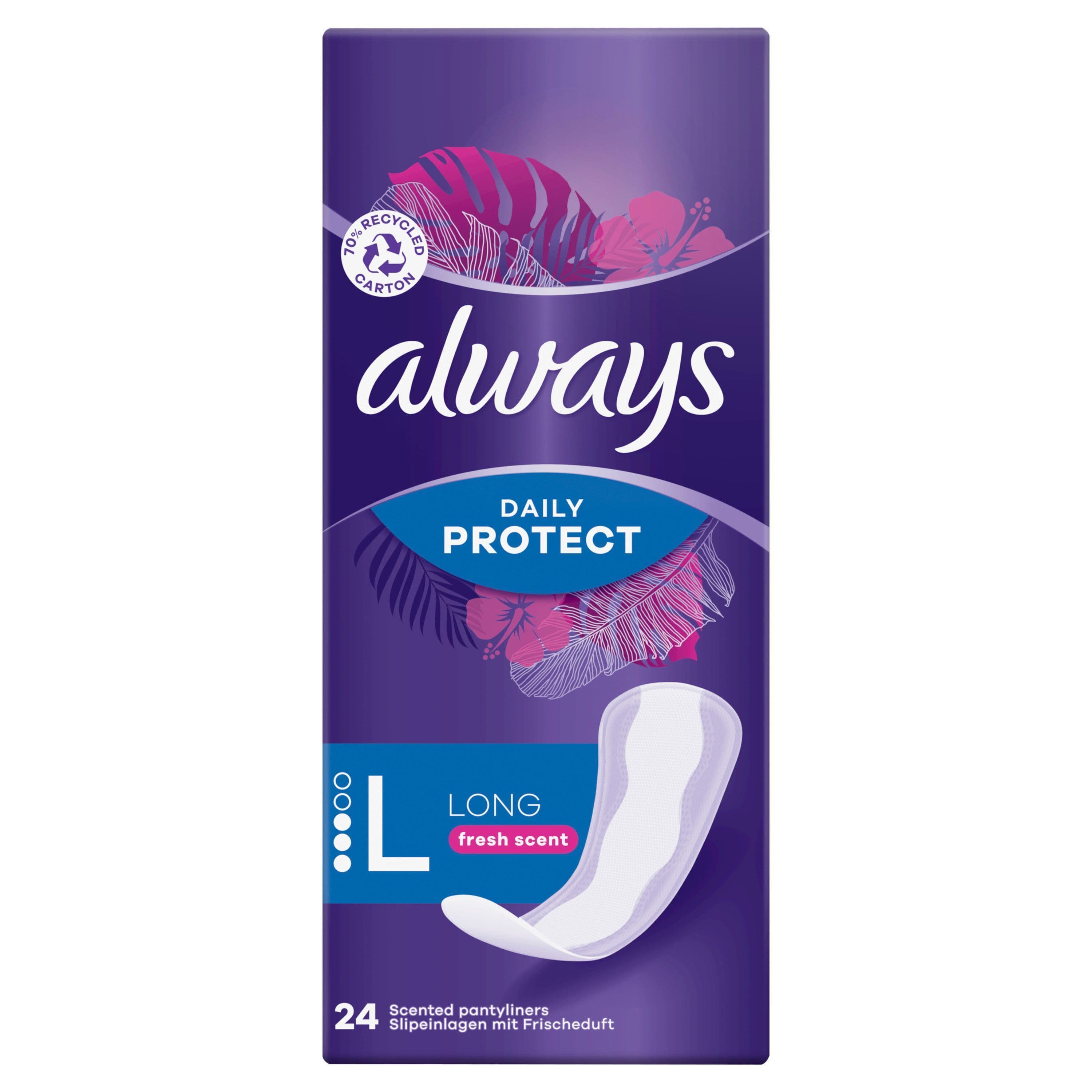Always Daily Protect Long Trosskydd Med Fräsch Doft 24 st 2