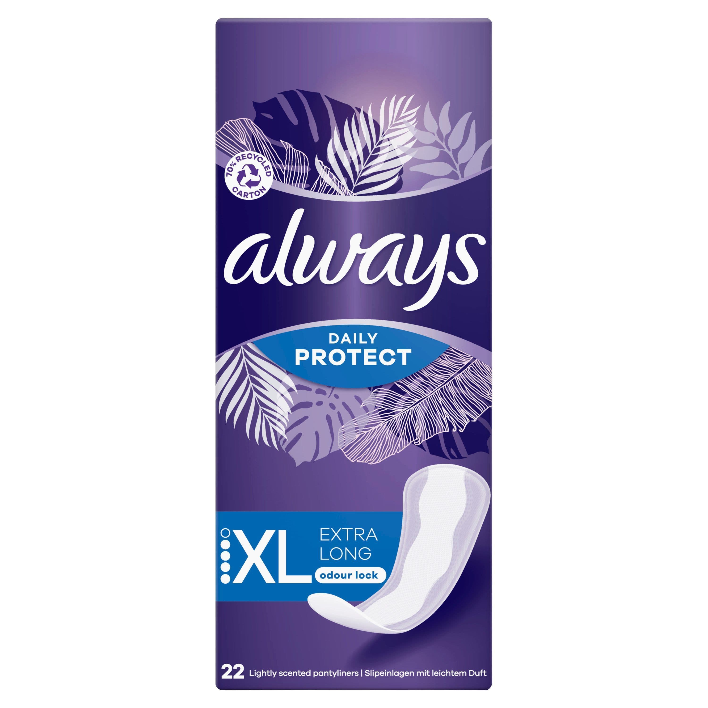 Always Daily Protect Extra Long Trosskydd med Luktkontroll 22 st 2