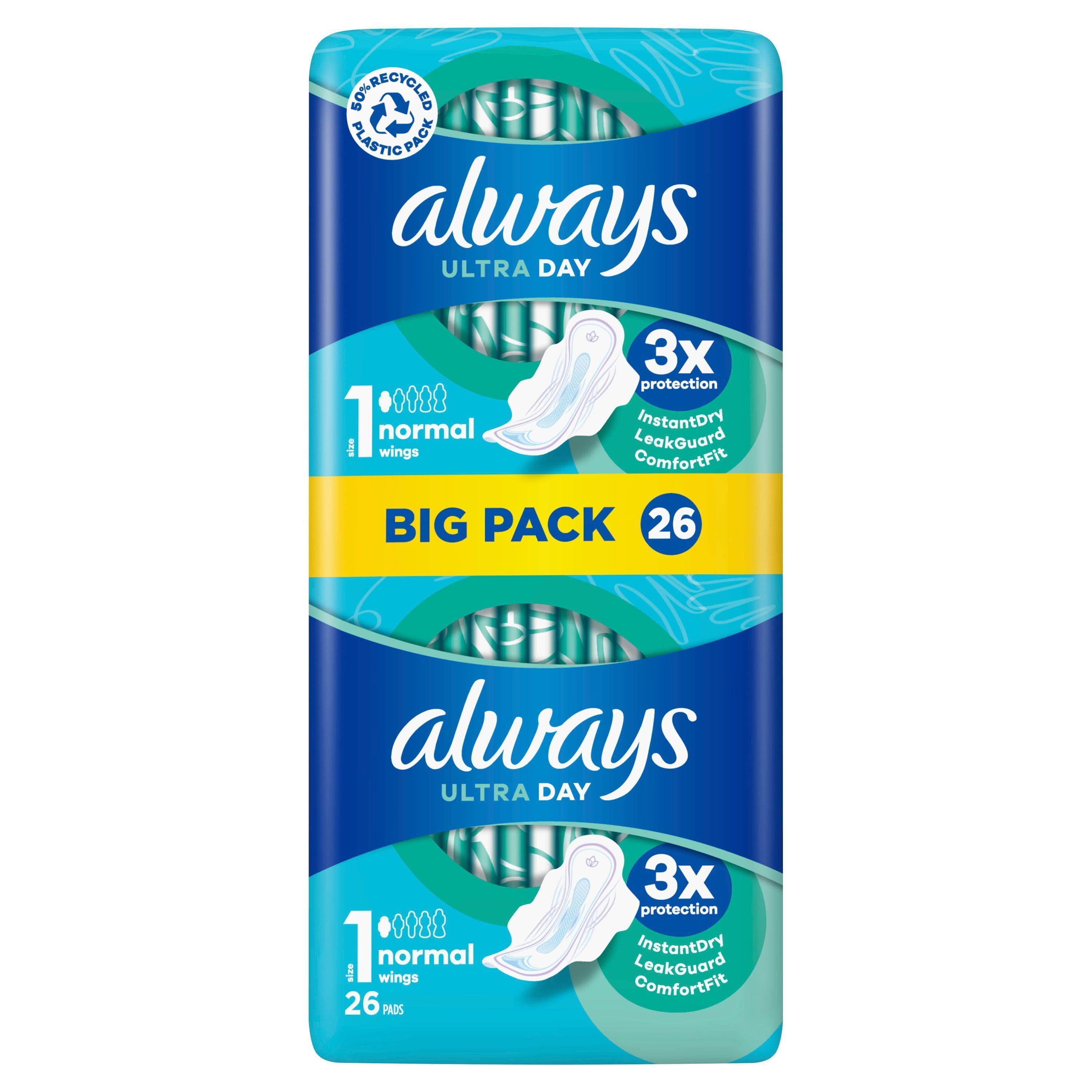 Always Ultra Day Bindor Normal Storlek 1 Med Vingar 26 st 2
