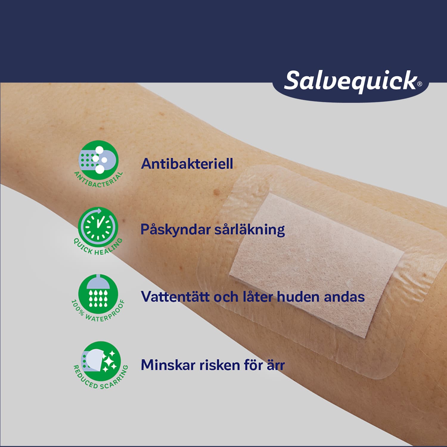 SalvequickMED Maxi Cover ANTIBACT plåster 5 st 2