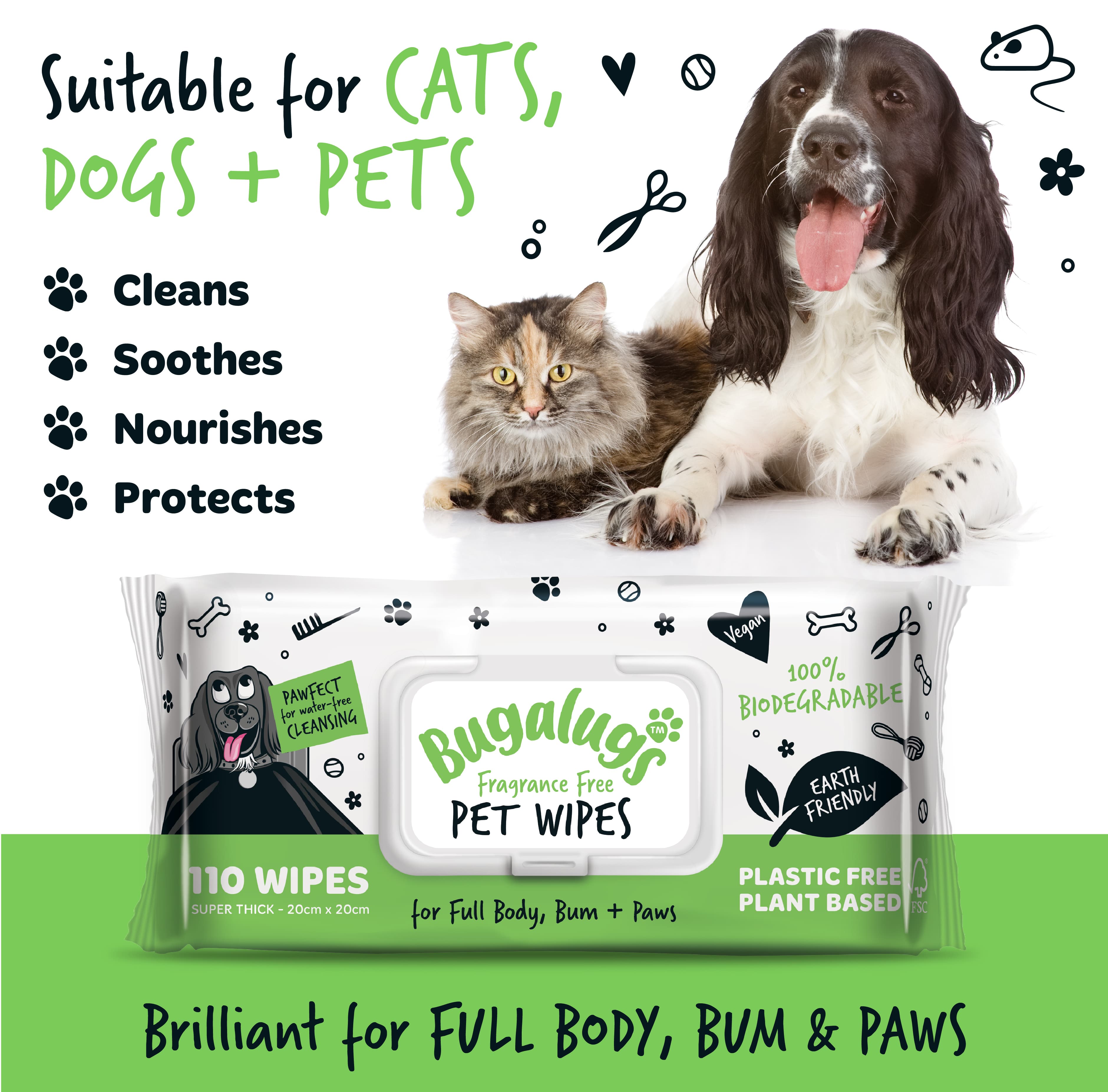 Bugalugs Biodegradable Wipes 110-pack 3