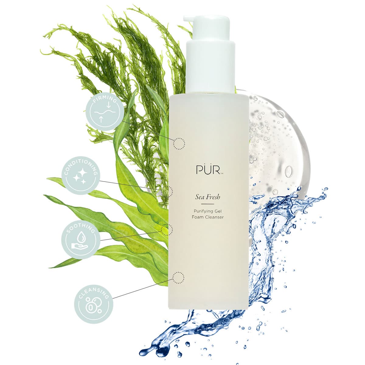 PÜR Sea Fresh Purifying Gel Foam Cleanser 150 ml 4