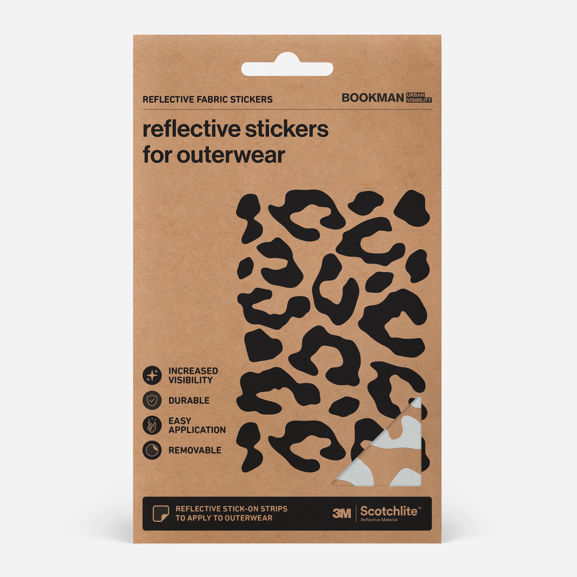 Bookman Urban Visibility Sticky Leopard Reflectors Black 2