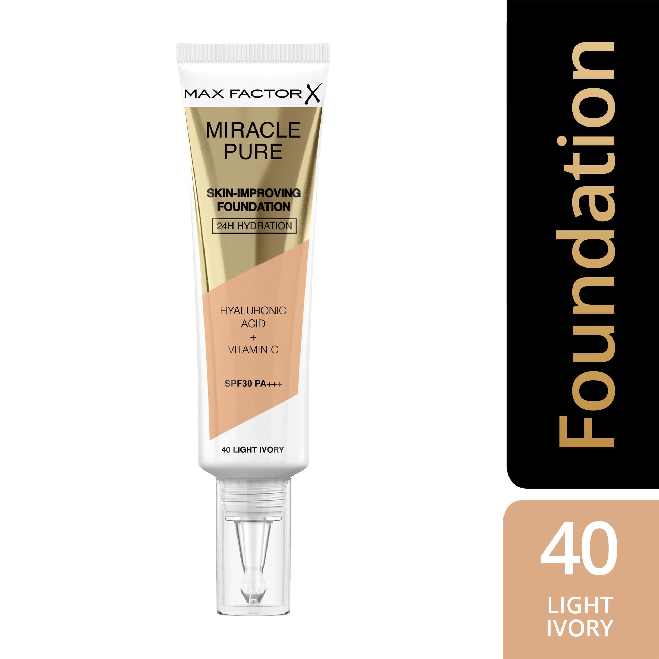 MAX FACTOR Miracle Pure Foundation 40 Light ivory - produktbild 2