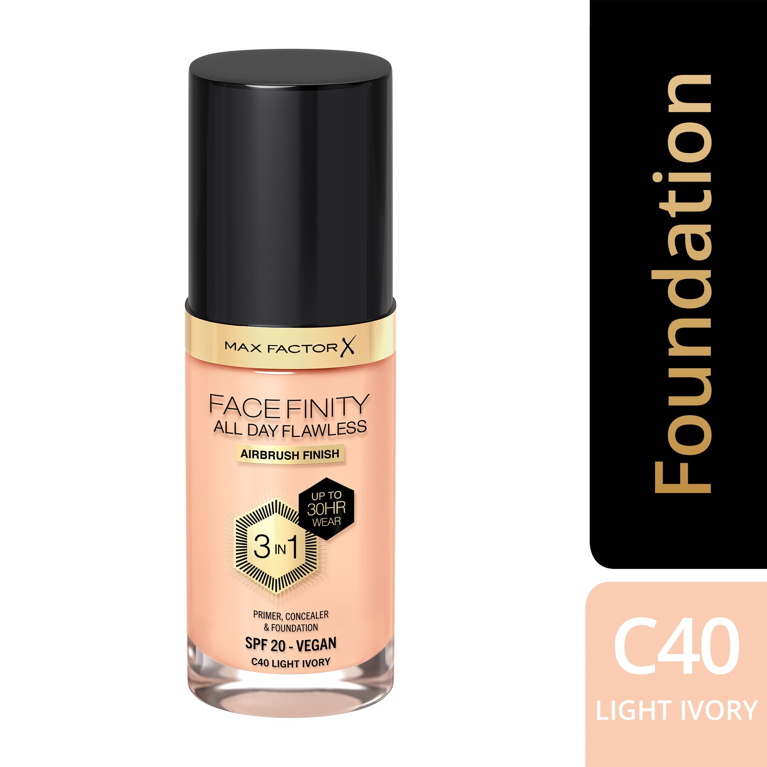 MAX FACTOR All Day Flawless 3in1 Foundation 040 Ivory 2