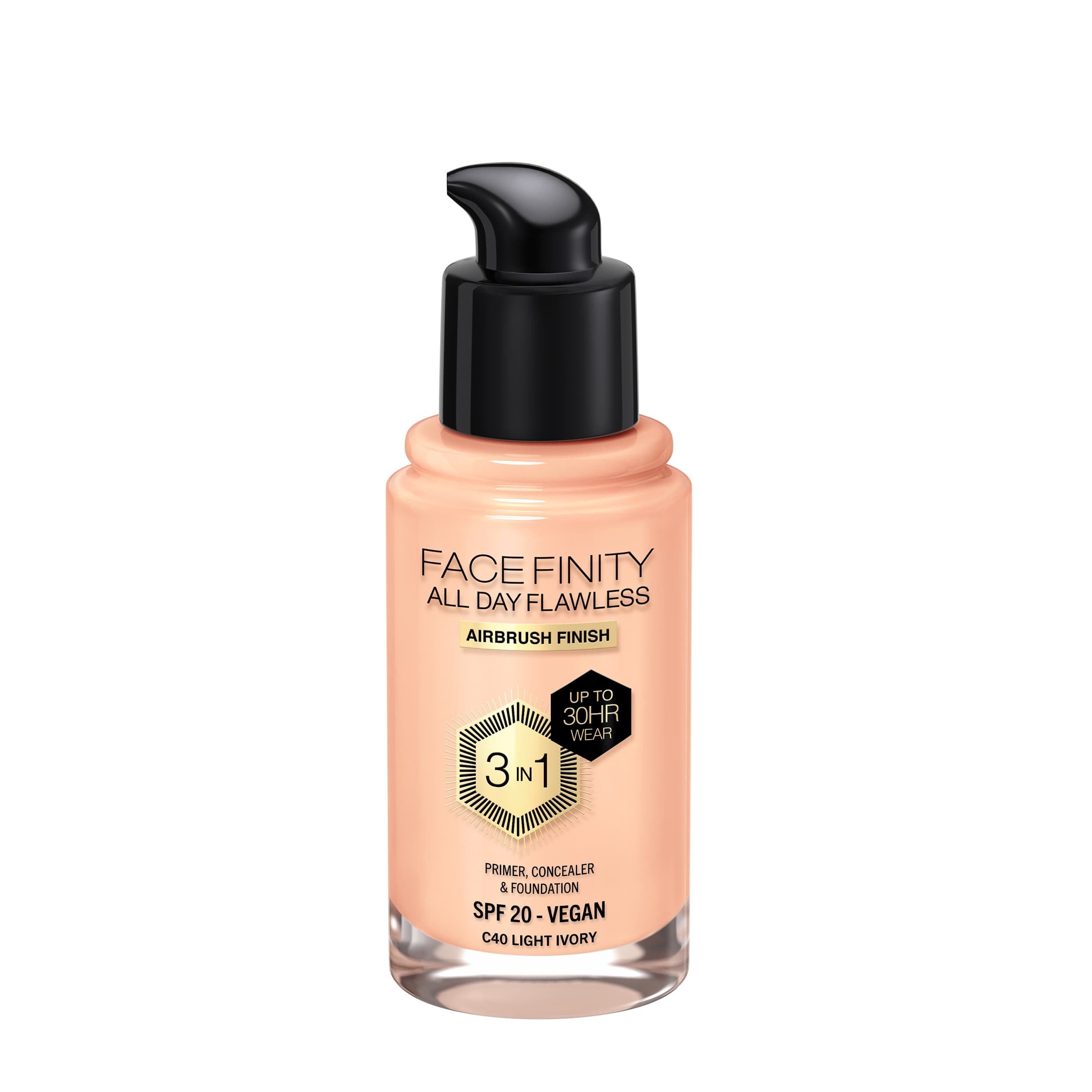 MAX FACTOR All Day Flawless 3in1 Foundation 040 Ivory 4