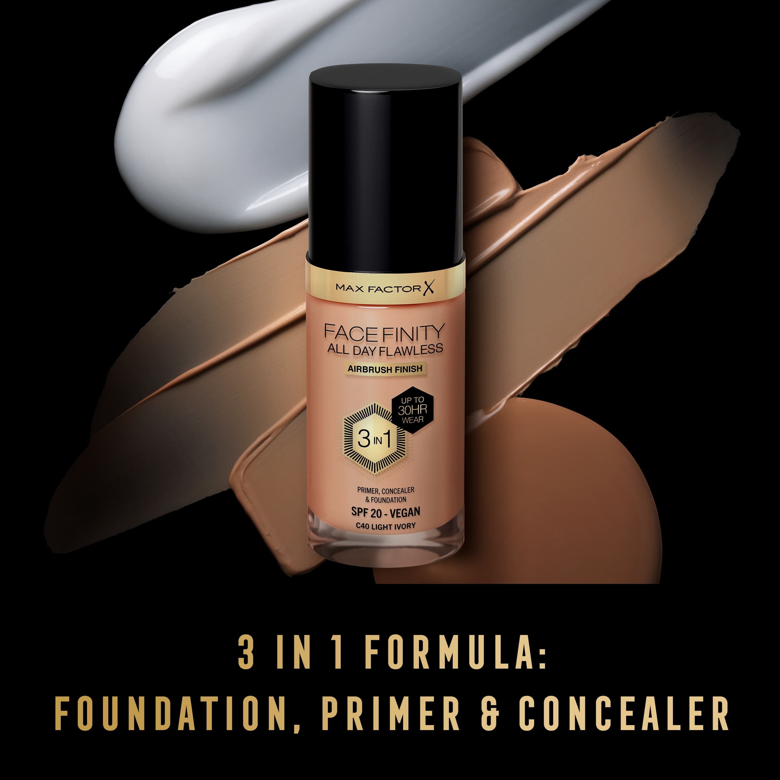 MAX FACTOR All Day Flawless 3in1 Foundation 040 Ivory 5
